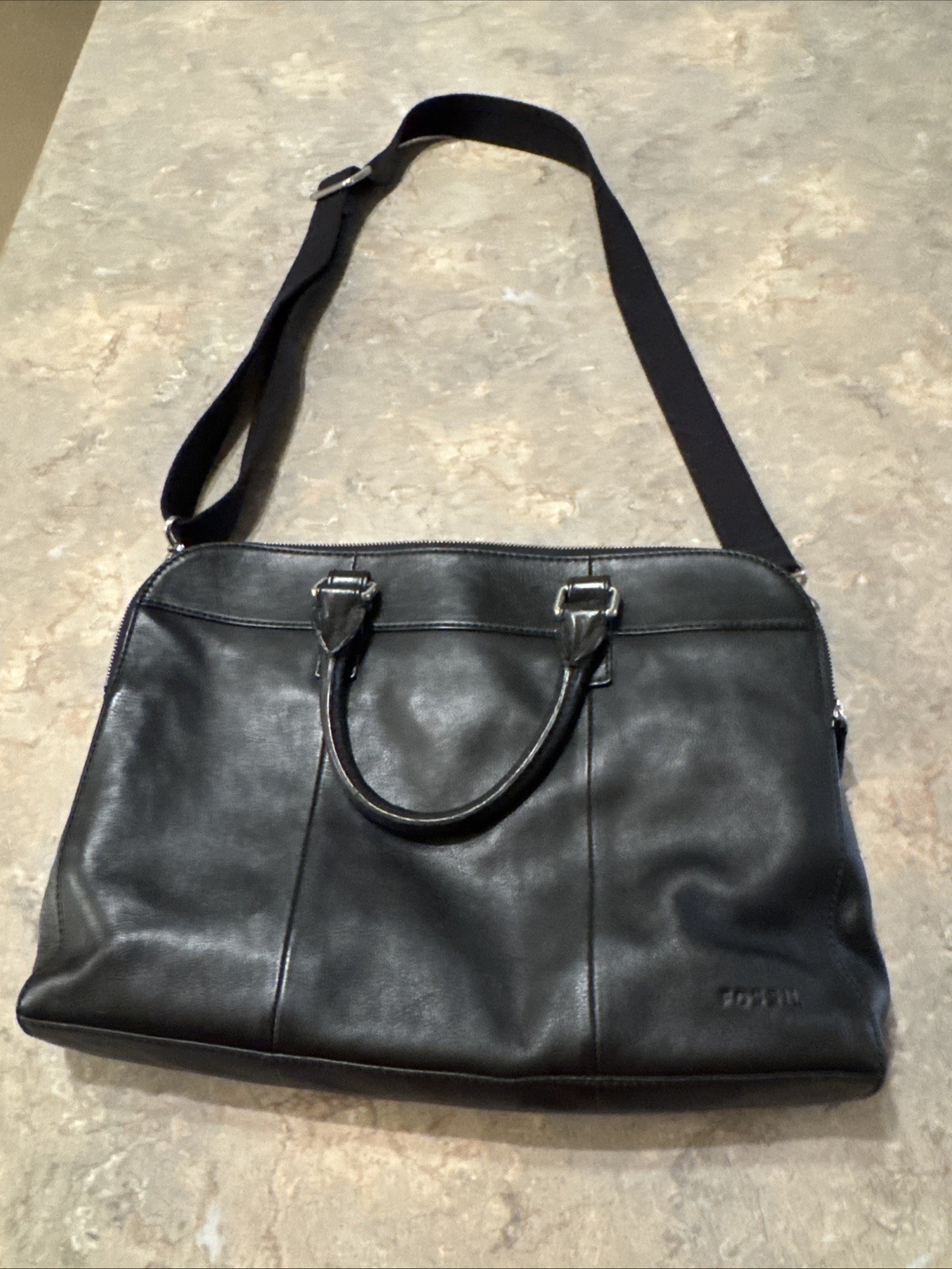 Vintage Fossil Mercer  Leather Briefcase Messenger Shoulder Bag  Laptop