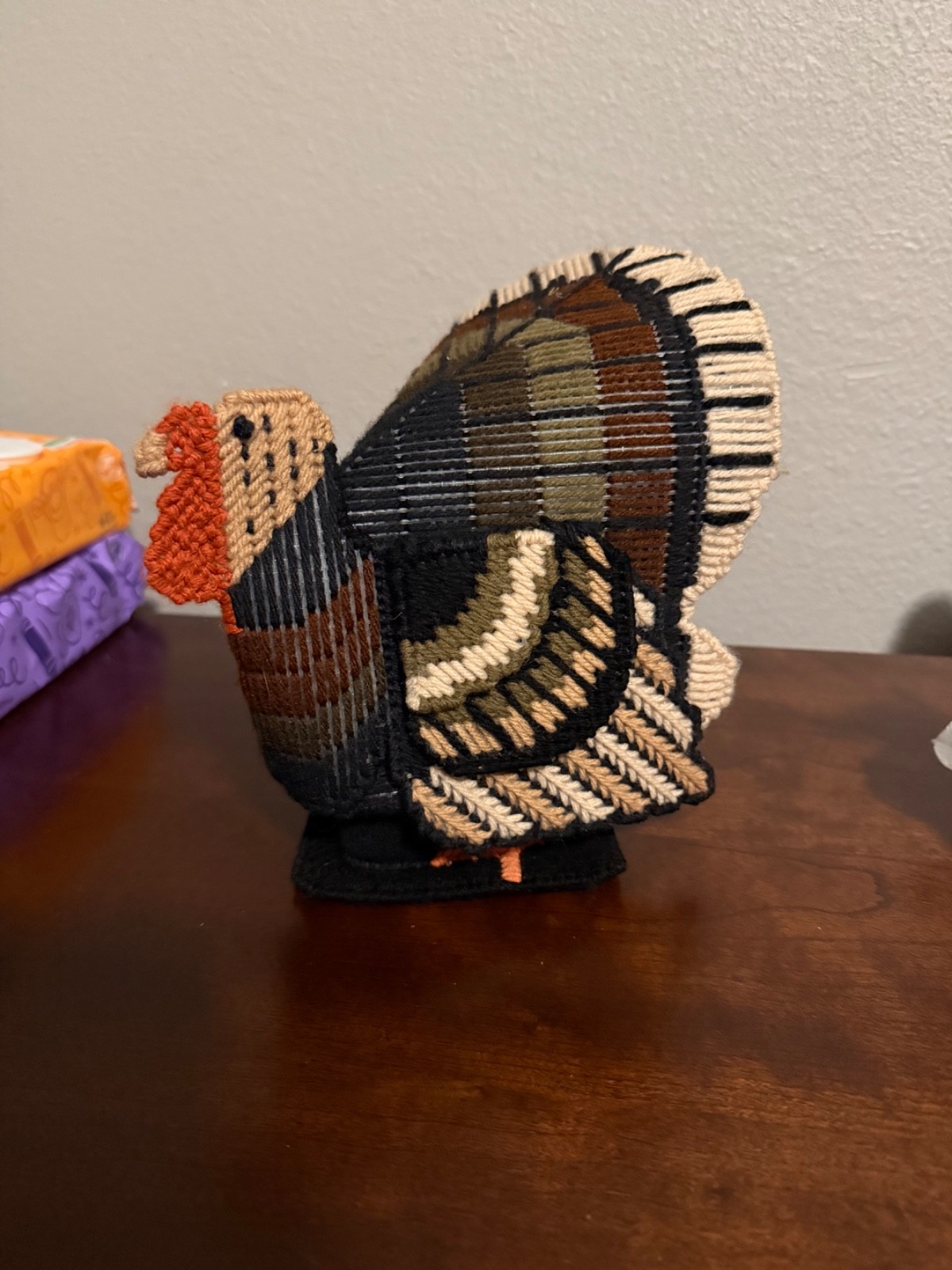 Turkey Needlepoint 3D Vintage 70’s 9\ Turkey Needlepoint 3D Vintage 70’s 9\