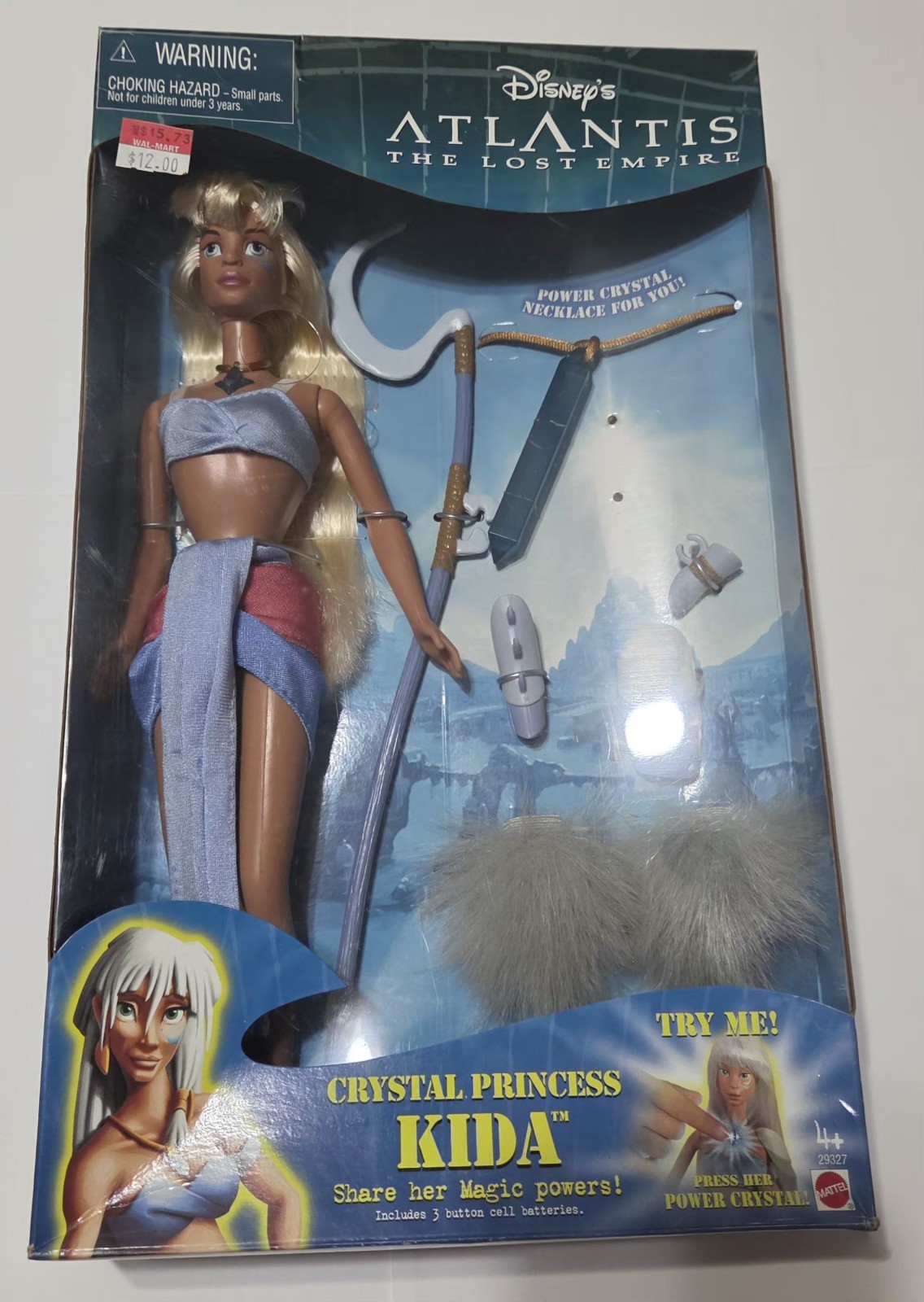 Disney Atlantis KIDA Crystal Princess Doll Set Light-Up Mattel NIB. 