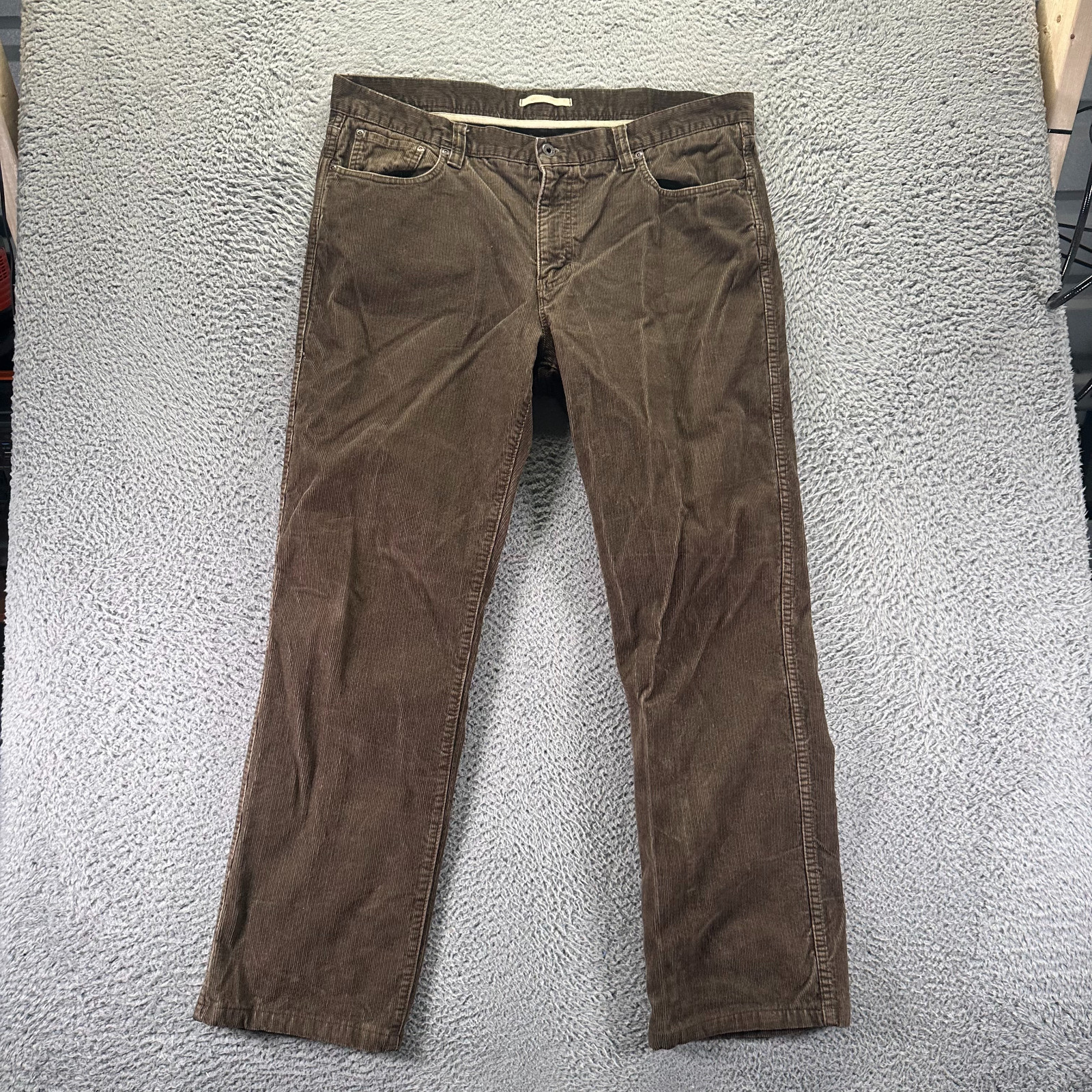 L.L. Bean Pant Mens 40x32 Brown Cotton Corduroy Chino Straight Business Preppy