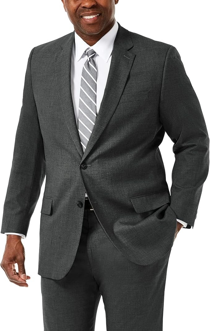 Haggar Men\'s Premium Stretch Classic Fit Big & Tall Suit Separates-Pants & Jacke
