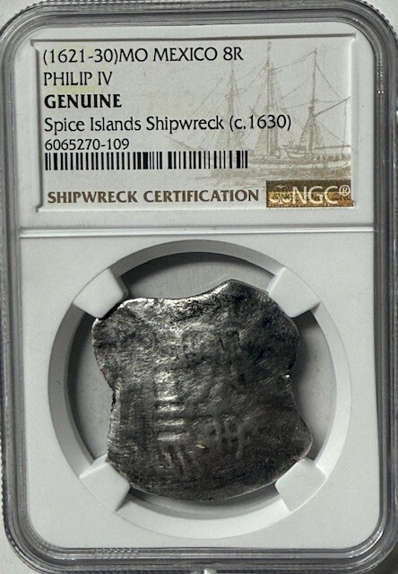 MEXICO Philip IV - 8 Reales 1621-30 Mo. - Spice Islands Shipwreck NGC Certified