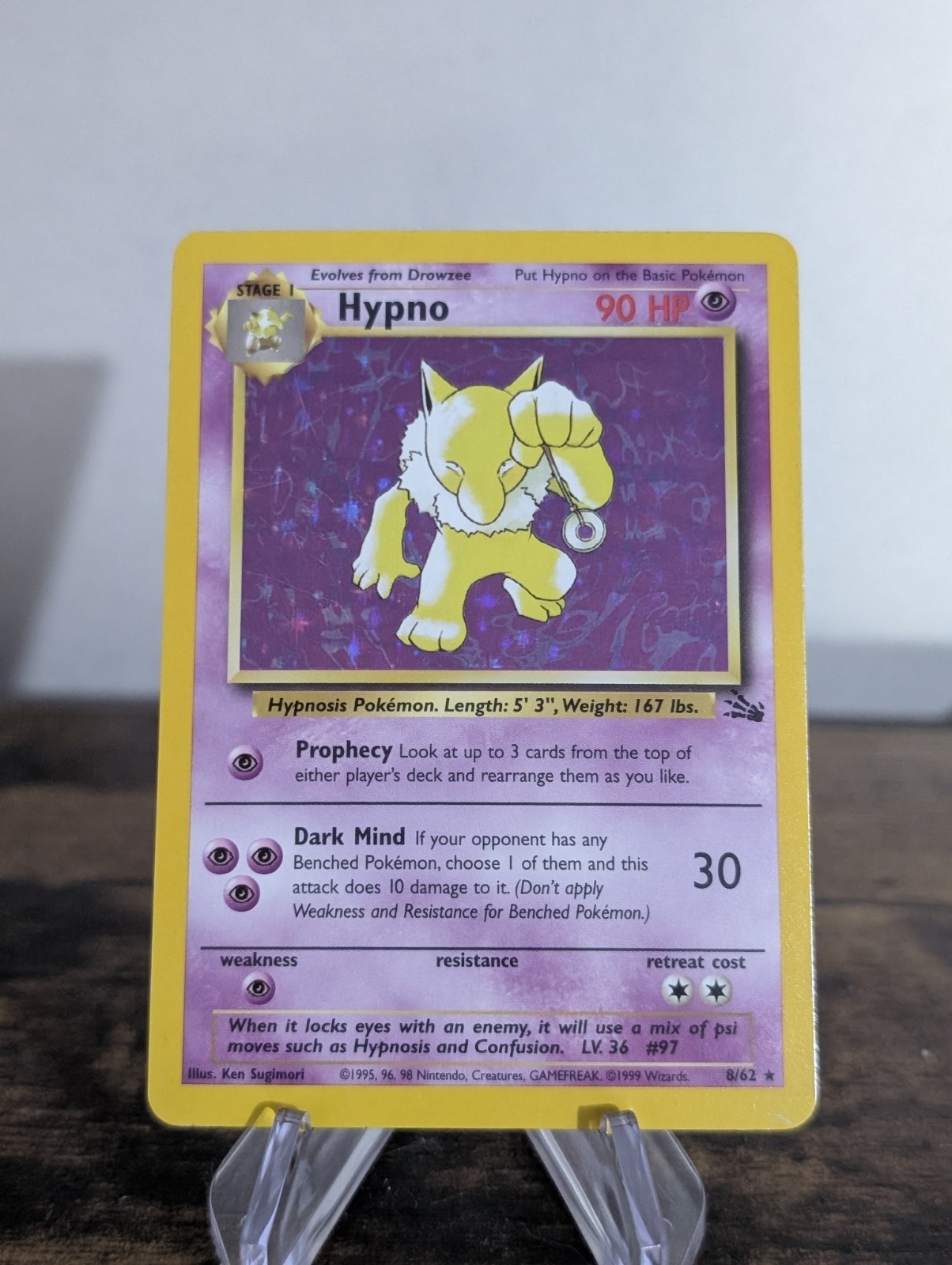 Hypno Holo Pokemon Fossil 8/62 Holo Scratches