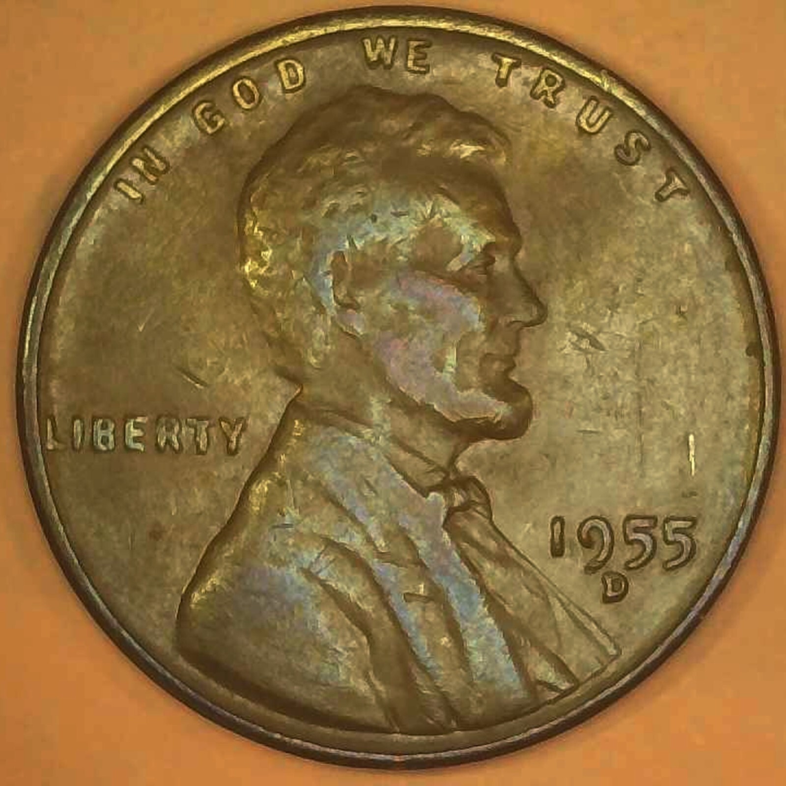 1955 D/D South ~ Lincoln Wheat Cent ~ RPM - 002 ~ RE-PUNCHED Mint Mark ~ ERROR