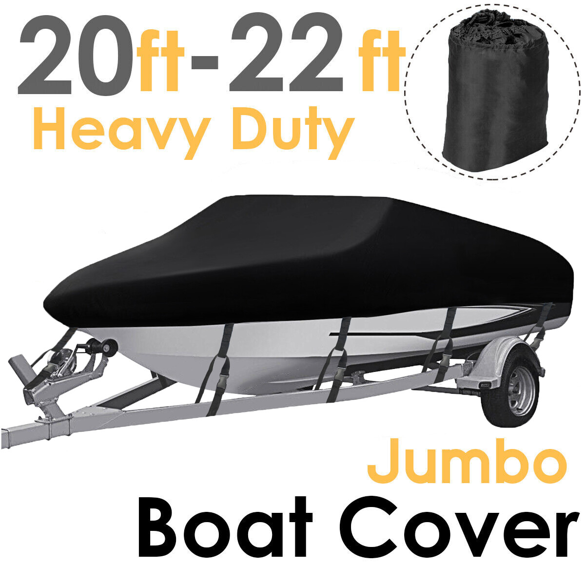 NEVERLAND Boat Cover 20ft 21ft 22ft Fits V-Hull Tri-Hull Fish Ski Boat Runabout