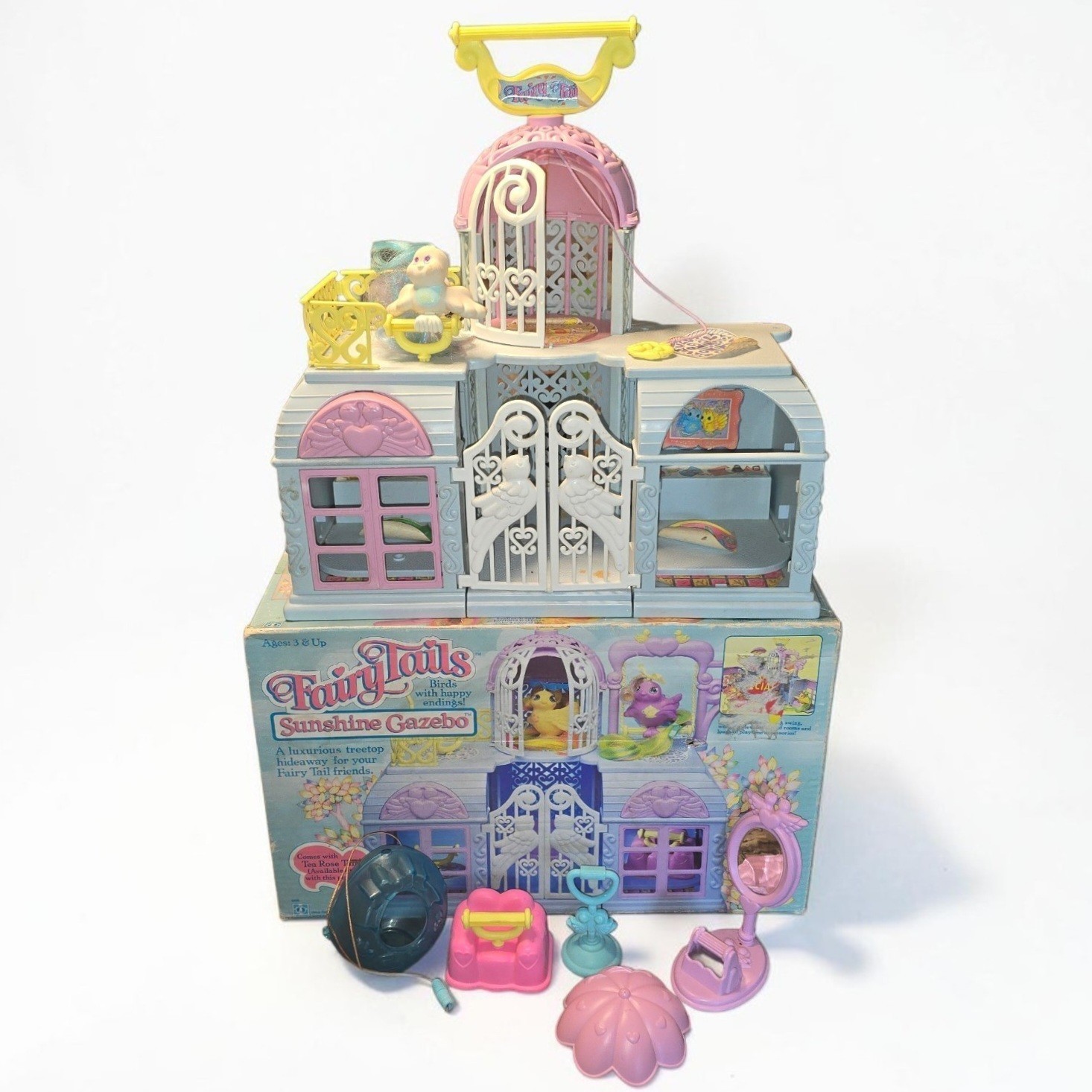 Vintage 1987 Fairy Tails Sunshine Gazebo Playset Incomplete w/ Box Hasbro
