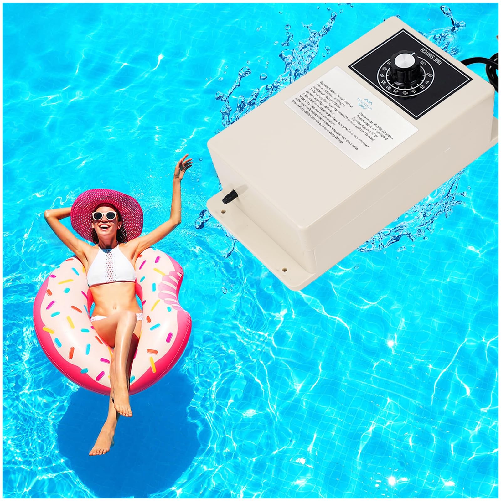 HOSOUTION 2000mg/H Ozone Generator with Timer, Light Brown