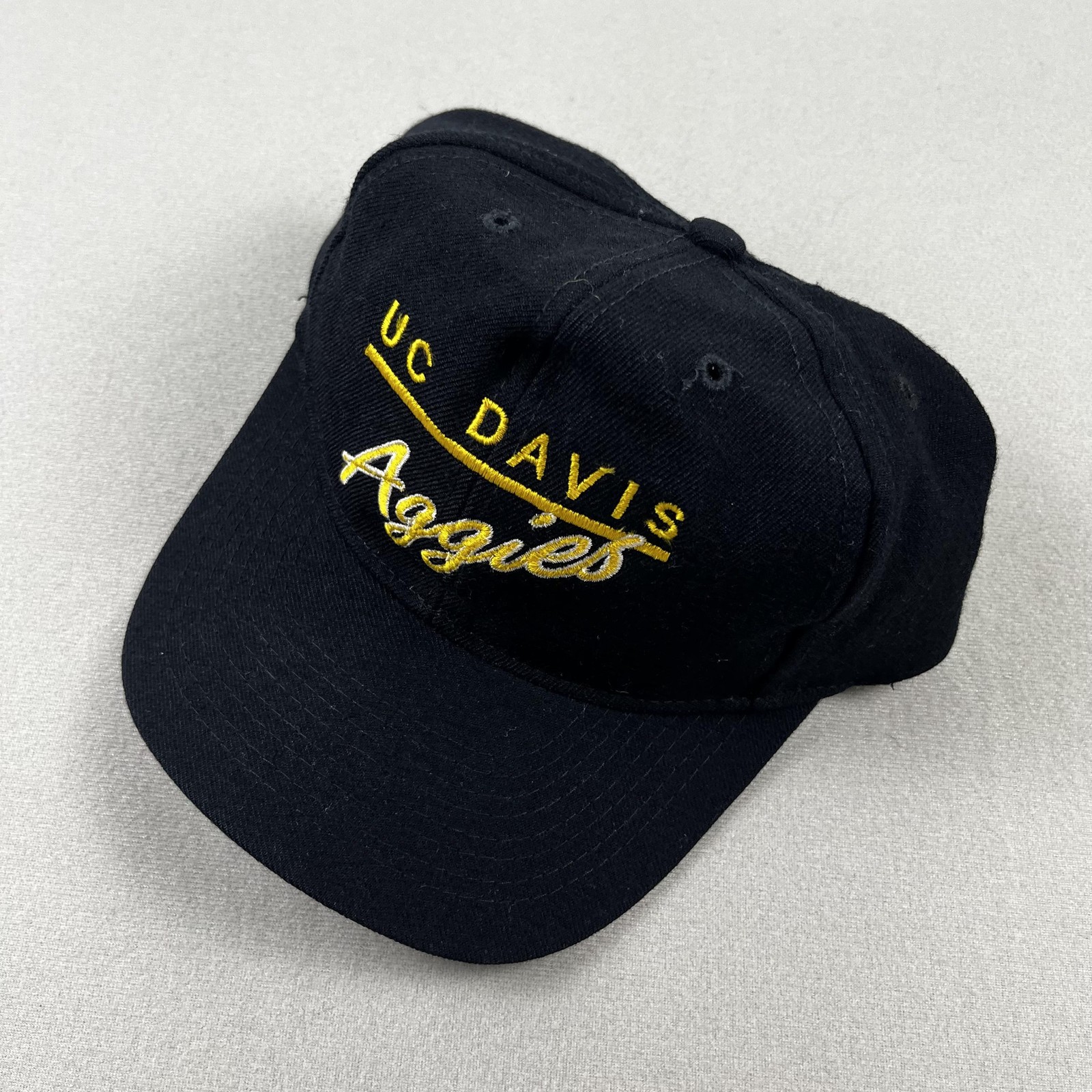 Vintage UC Davis Aggies Hat Cap Snapback Black Wool Otto College University 90s
