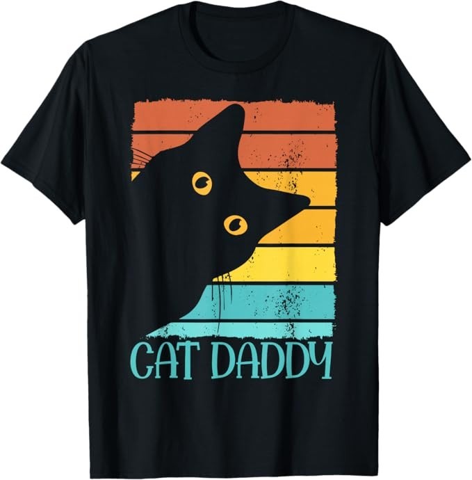 Cat Daddy - Retro Black Cat Funny Animal Lover Gift Unisex T-Shirt
