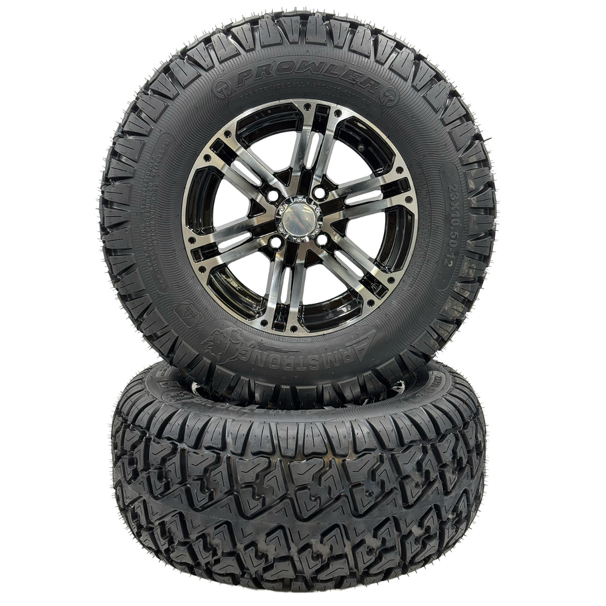 23x10.5-12 4Ply Prowler Aluminum Golf Cart Wheel - Set of 2