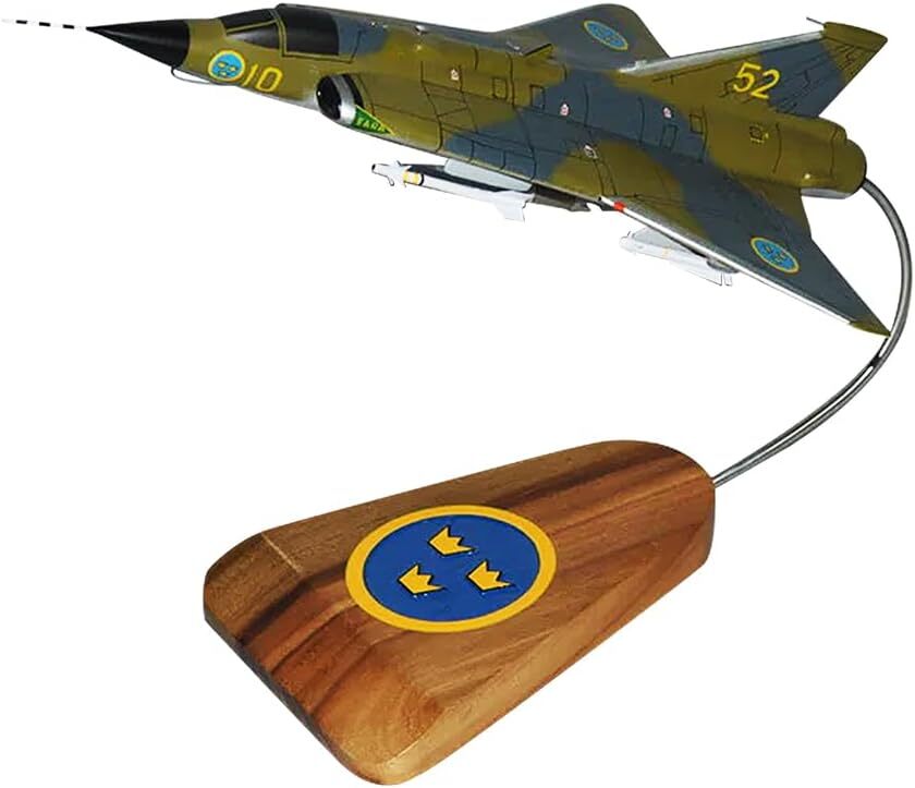 Sweden Air Force Saab J35 Draken Camo Desk Top Display 1/48 Model SC Airplane
