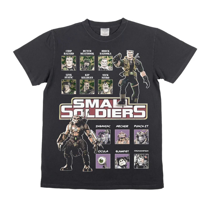 Vintage Small Soldiers Character Lineup Graphic T-Shirt Retro Movie Tee