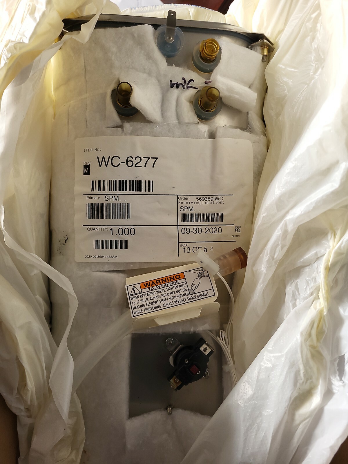 Wilbur Curtis WC-6277 Tank, Complete 1600W 120V D500 - 