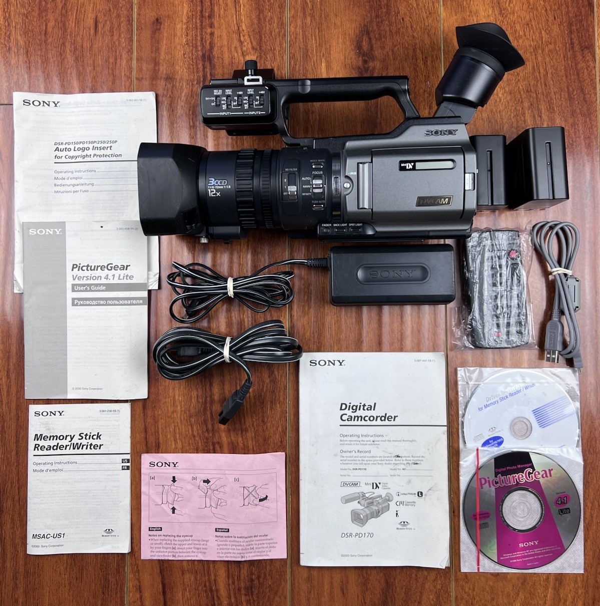 MINT Tested Sony DVCAM DSR-PD170 MiniDv Handycam, ECM-XM1 Mic, & Extras