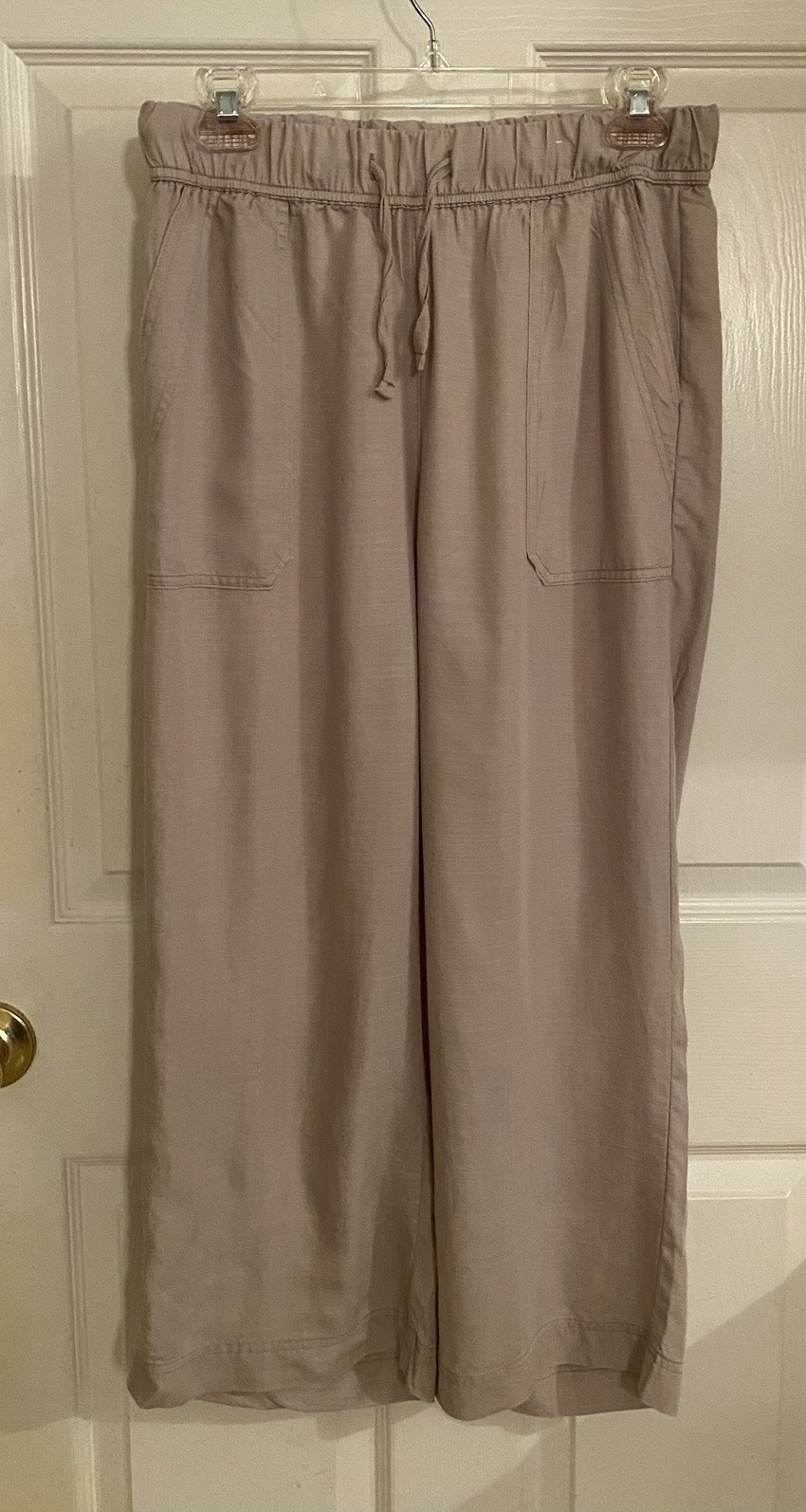 Splendid Women\'s Pull-On Wide Leg Crop Ankle Pants Size Small Khaki (Tan)