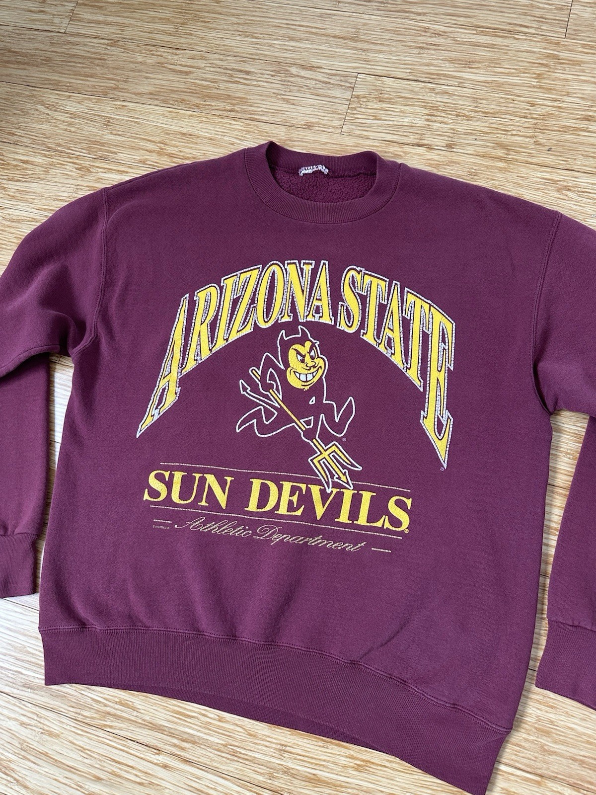 Vintage 90s Arizona State Sun Devils Nutmeg Sweatshirt Large Sparky ASU Maroon