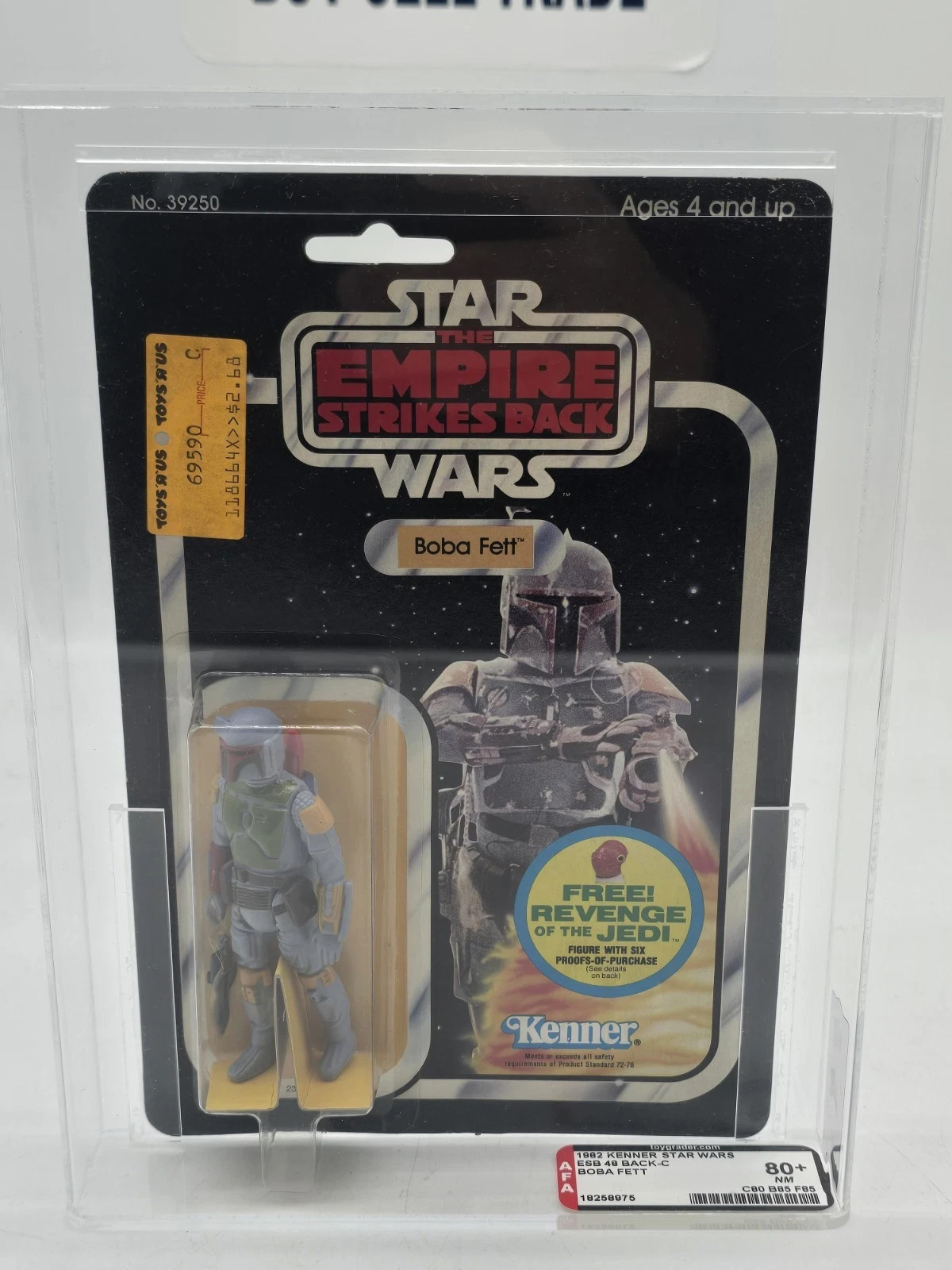 Vintage 1982 Kenner Star Wars ESB Boba Fett 48 Back C AFA 80+ Revenge Offer