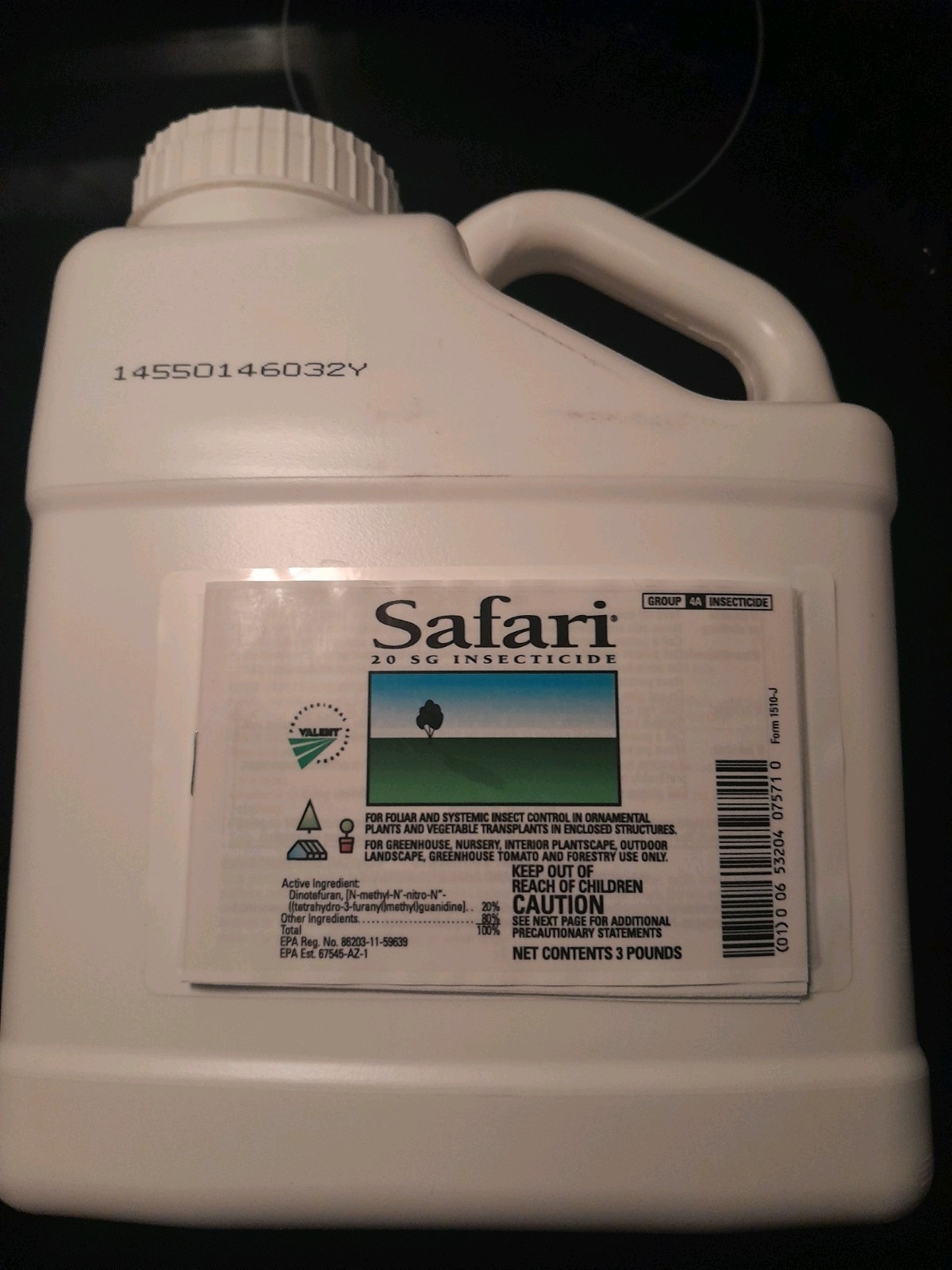 Safari 20 SG Insecticide 3 lb, Indoor/Outdoor, Greenhouse Nursery Landscape