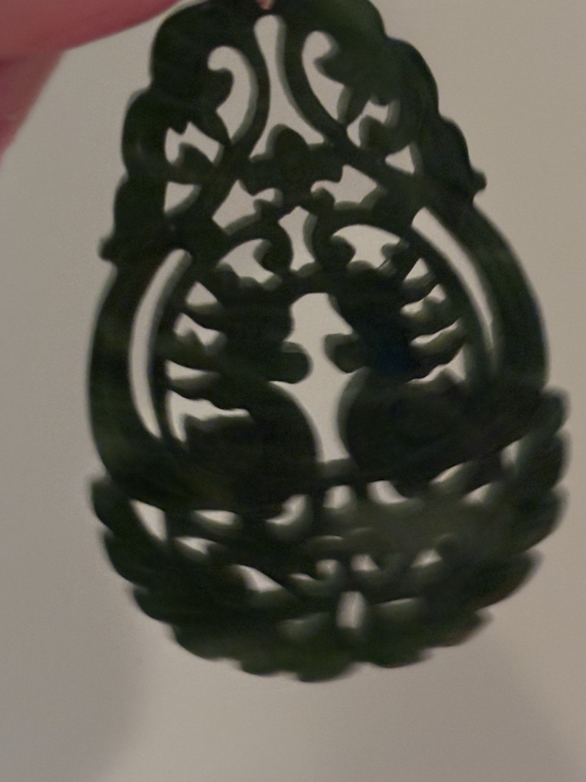 Dark Green Jade Pendant 985 Hardware Large Authentic. Dark Green Jade Pendant 985 Hardware Large Authentic.