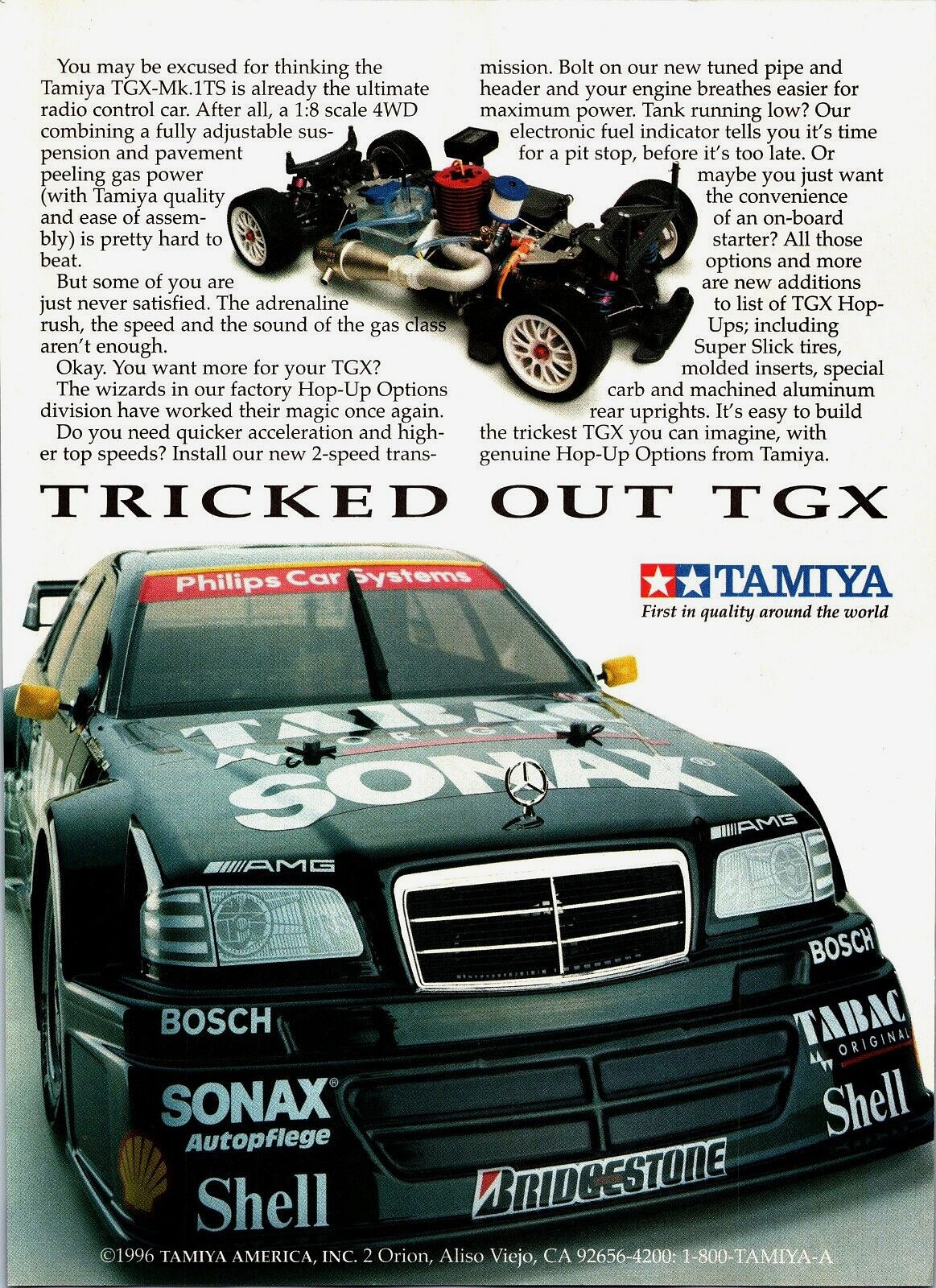 Tamiya TGX-Mk 1TS RC Mercedes Print Ad Ephemera Wall Art Decor 1/8