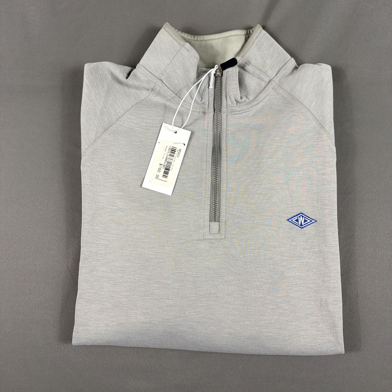 Fairway & Greene Golf Pullover Valley Chest Logo 1/4 Zip Medium Gray NWT $155