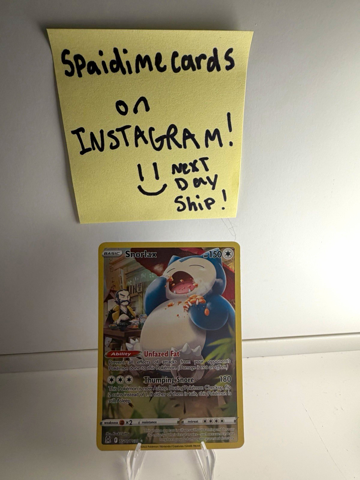2022 Pokemon SWSH Lost Origin Snorlax Trainer Gallery Rare #TG10/TG30 NM 2022 Pokemon SWSH Lost Origin Snorlax Trainer Gallery Rare #TG10/TG30 NM