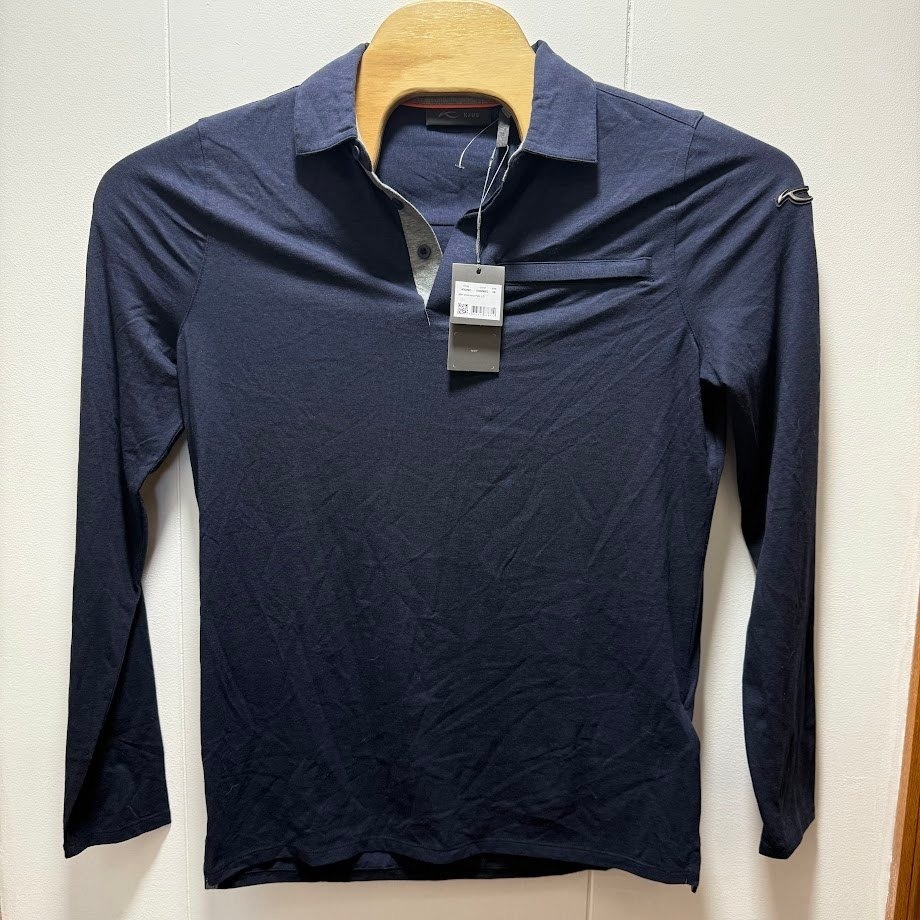 KJUS Men Inverness Polo L/S Navy Blue Cashmere Blend Golf Shirt K00292 Size 48