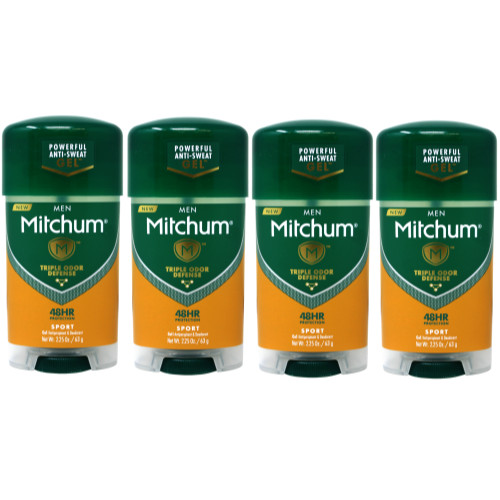4 Pack Mitchum Men Power Gel Anti-Perspirant Deodorant Sport 2.25 oz