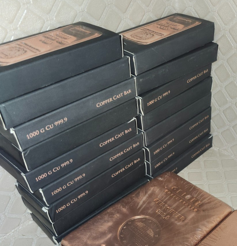 Germania Mint 1 Kilo Copper Bar w/ Box - 1000 Grams 999.9 Fine Copper