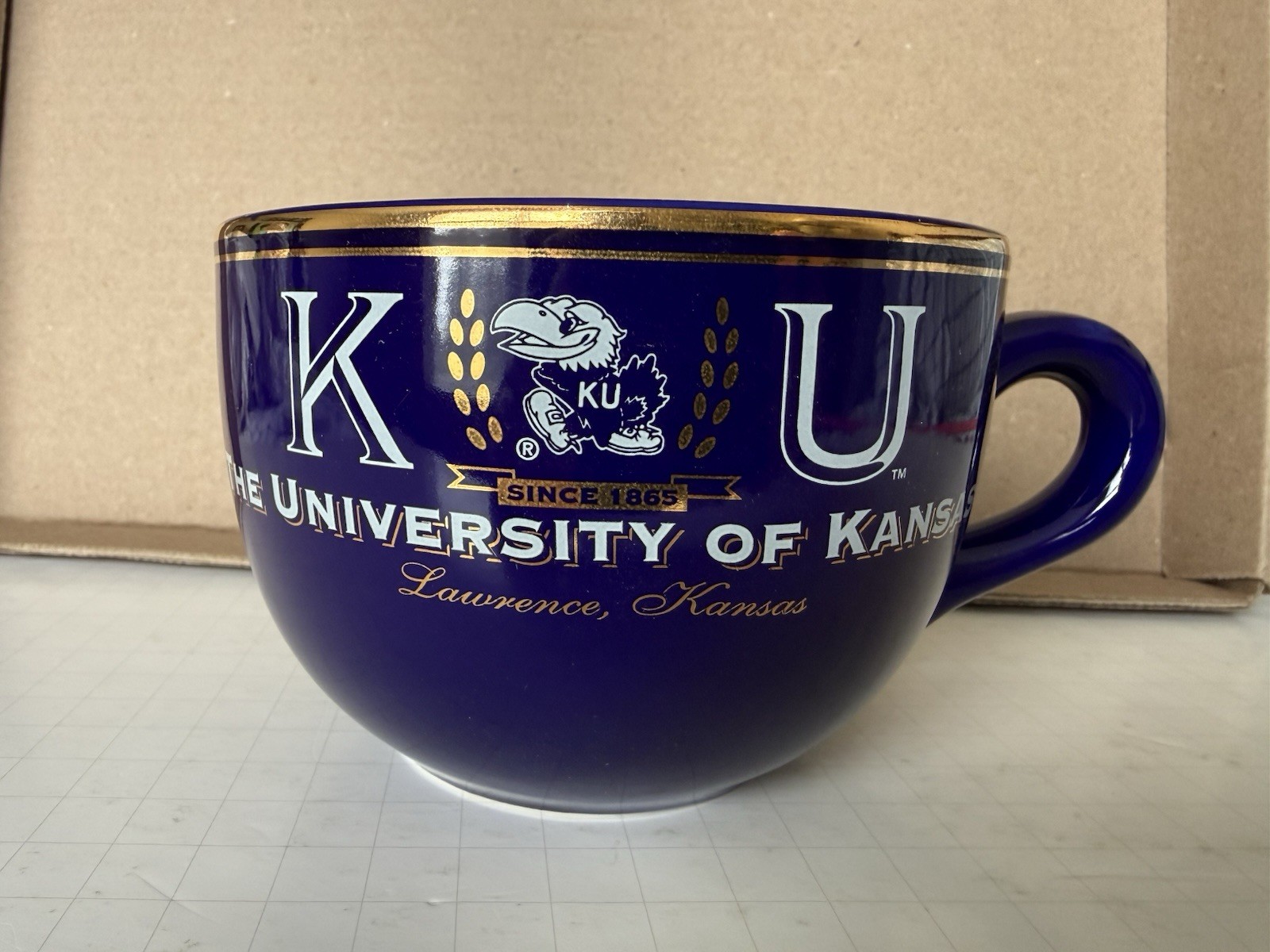 KU Jayhawks Soup Mug Heartland China Ottawa KS University of Kansas