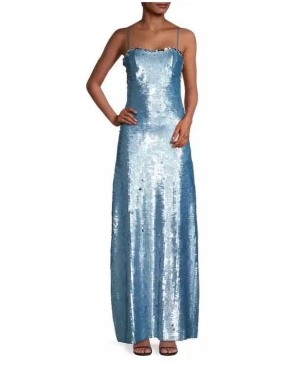 NWT Ramy Brook Women’s Lockwood Sequin Gown E02233007 Blue Size 10 MSRP $695.00