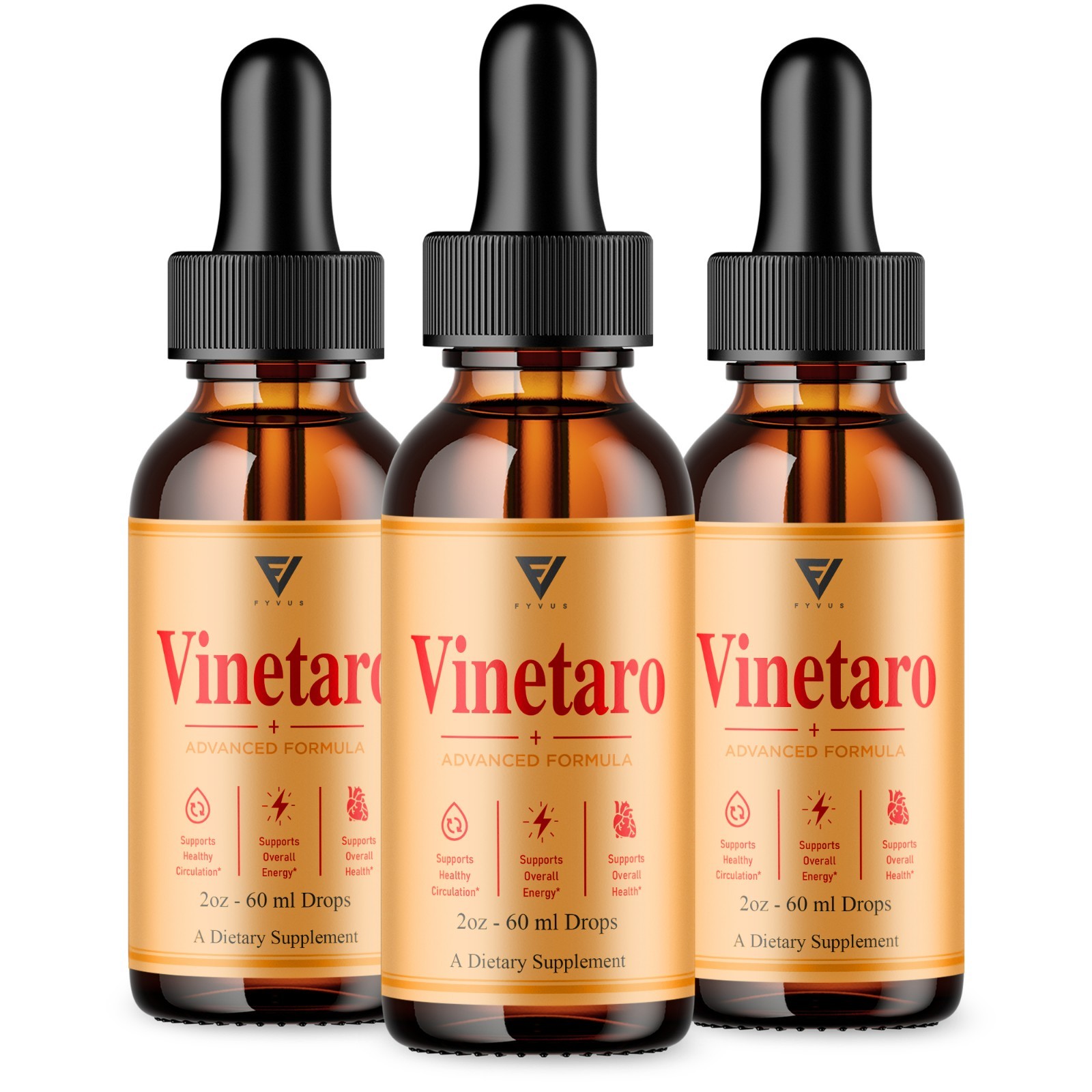 (3 Pack) Vinetaro Supplement Blood Drops, Vinetaro Advanced Formula (6oz)