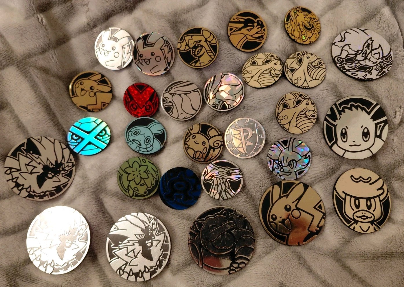 Lot of 28 Rare Pokemon TCG Coins
