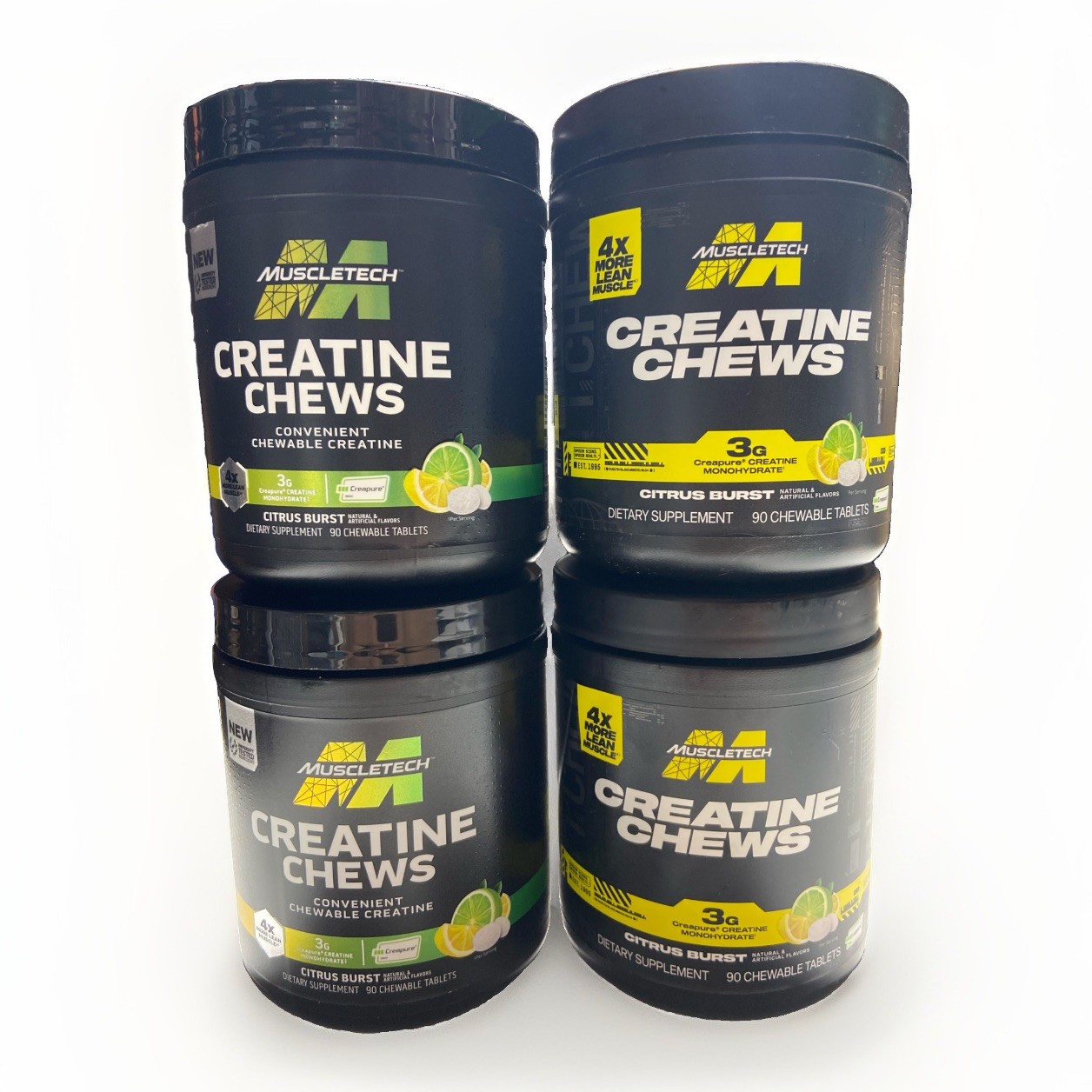 2X MUSCLE TECH CREATINE CHEWS CITRUS 90 CHEWABLE TABLETS EACH EXP 01/2027++