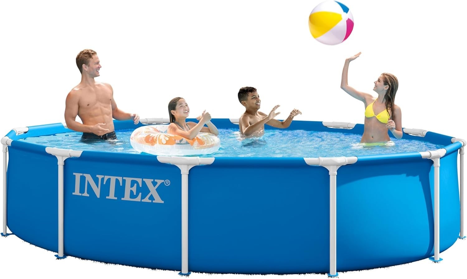 Intex 28210EP Metal Frame 12 ft x 30 in Above Ground Pool Round Swimming Pool
