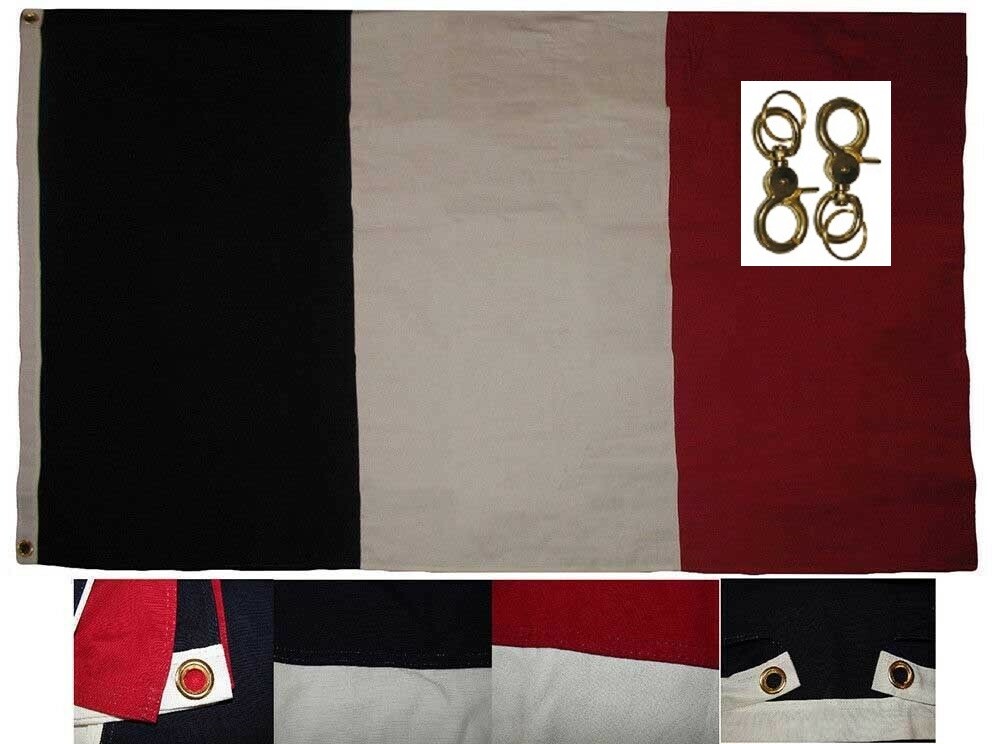 3x5 Embroidered France French Cotton Flag Large 3\'x5\' Banner Grommets 2 clips