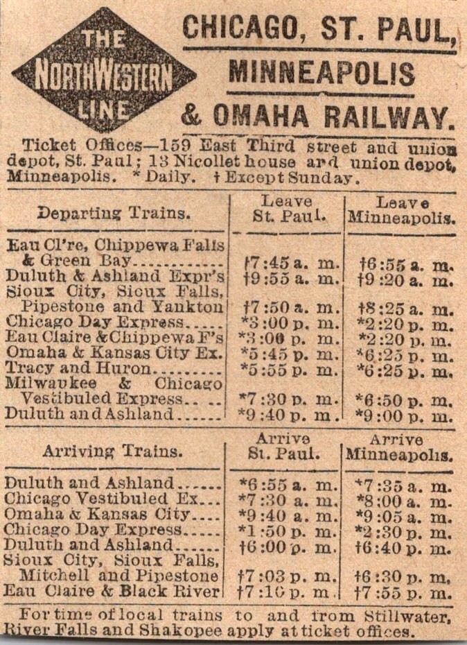 The Northwestern Line Chicago St Paul Minneapolis Ry 1888 MN Clipping 5AK9-M13 The Northwestern Line Chicago St Paul Minneapolis Ry 1888 MN Clipping 5AK9-M13