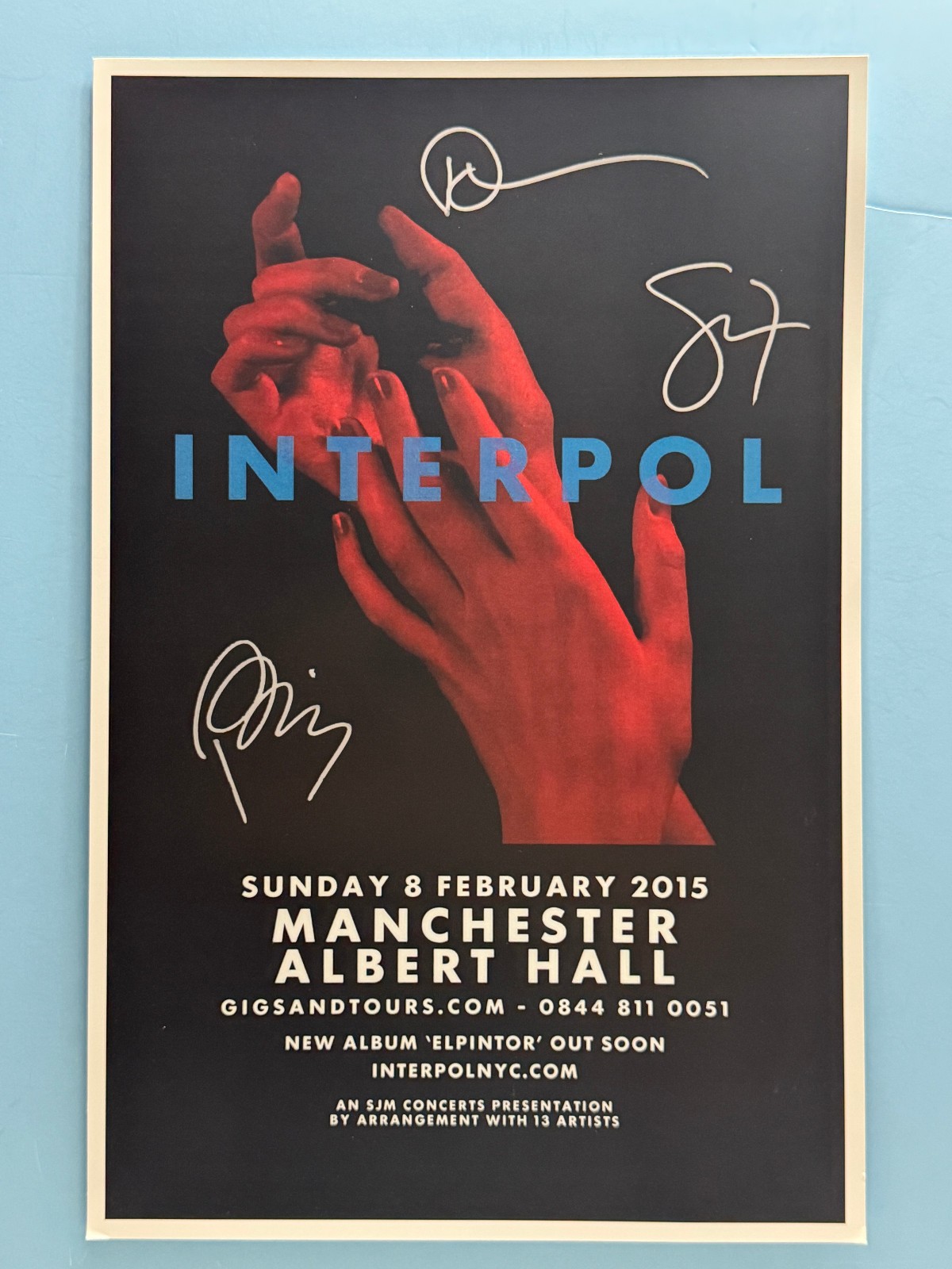 INTERPOL CONCERT POSTER 11x17 SIGNED by 3 AUTHENTICATED wCOA INTERPOL CONCERT POSTER 11x17 SIGNED by 3 AUTHENTICATED wCOA