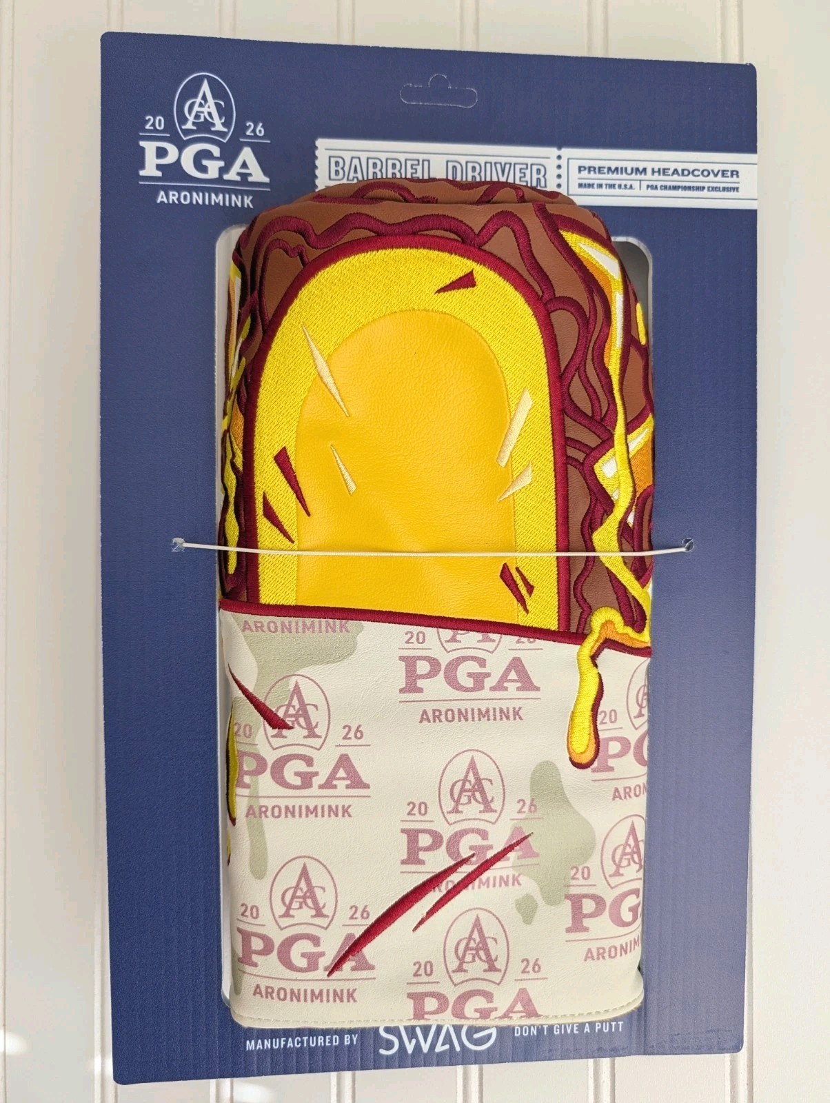 SWAG 2026 PGA ARONIMINK BARREL DRIVER CHEESESTEAK PREMIUM HEAD COVER - BRAND NEW