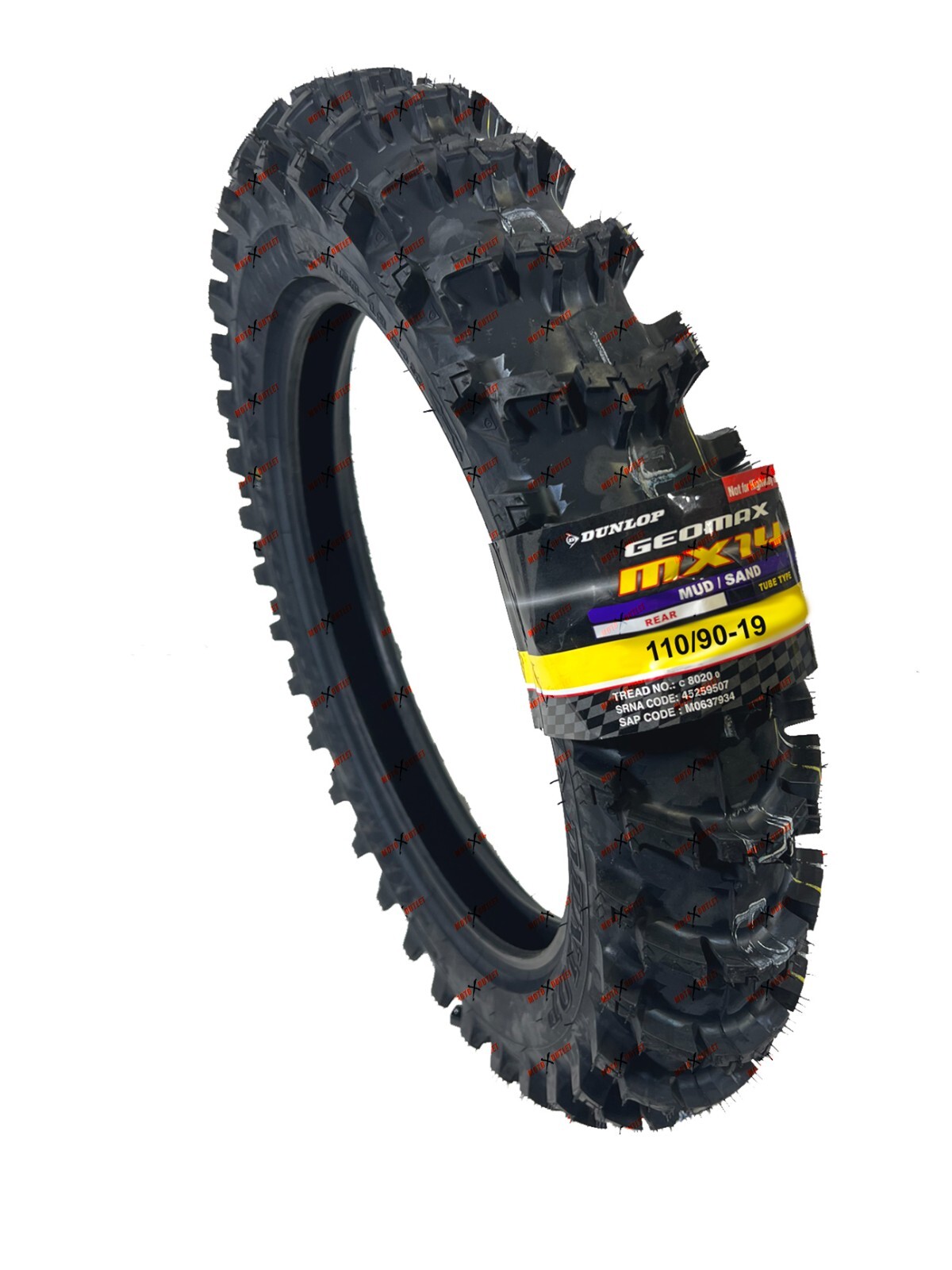Dunlop MX14 110/90-19 Tire Rear Dirt Bike Motorcycle Geomax 110 90 19 45259505