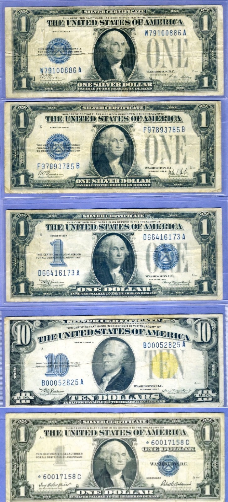 3 FUNNY BACK Silver Cert\'s + MINI RADAR # 00052825 $10 1934A North Africa + STAR