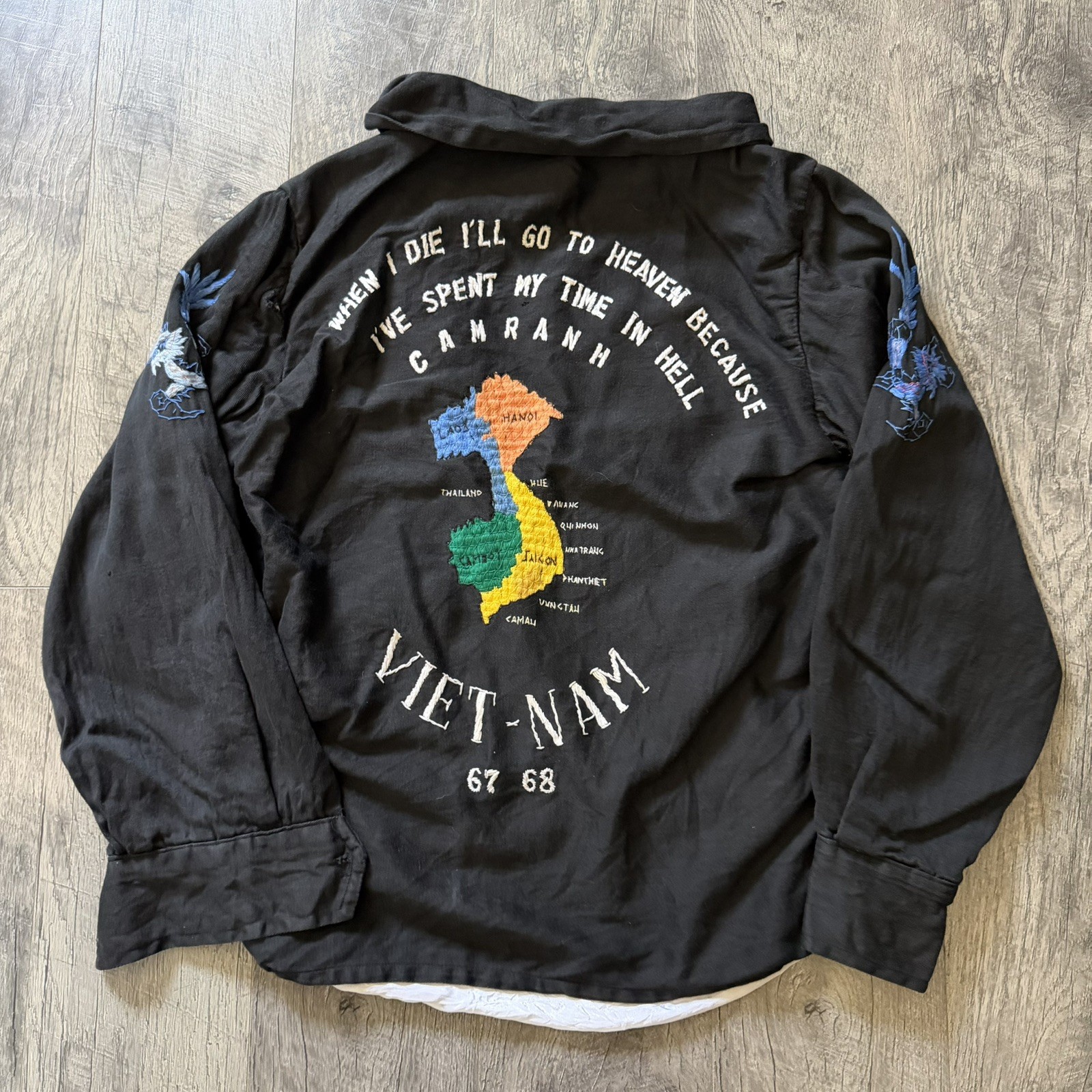 Vintage Vietnam 1967- 68 Souvenir Jacket Men’s Size M Black Embroidered Vintage Vietnam 1967- 68 Souvenir Jacket Men’s Size M Black Embroidered