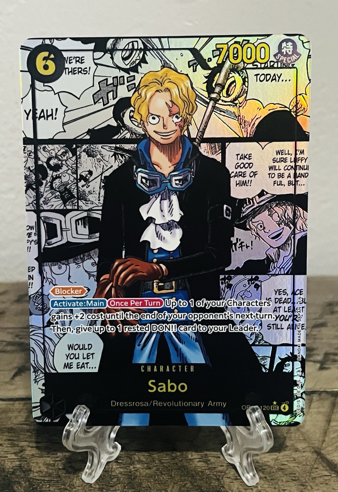 One Piece Card Game OP13 Carrying On His Will Sabo OP13-120 SEC Manga Rare NM
