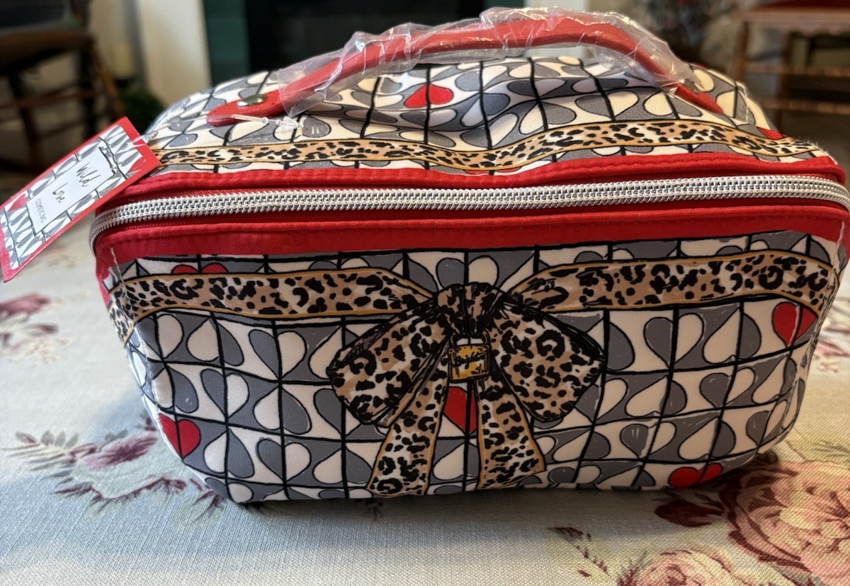 Brighton Wild Love Cosmetic Bag Travel Bag Hearts Leopard Nwt