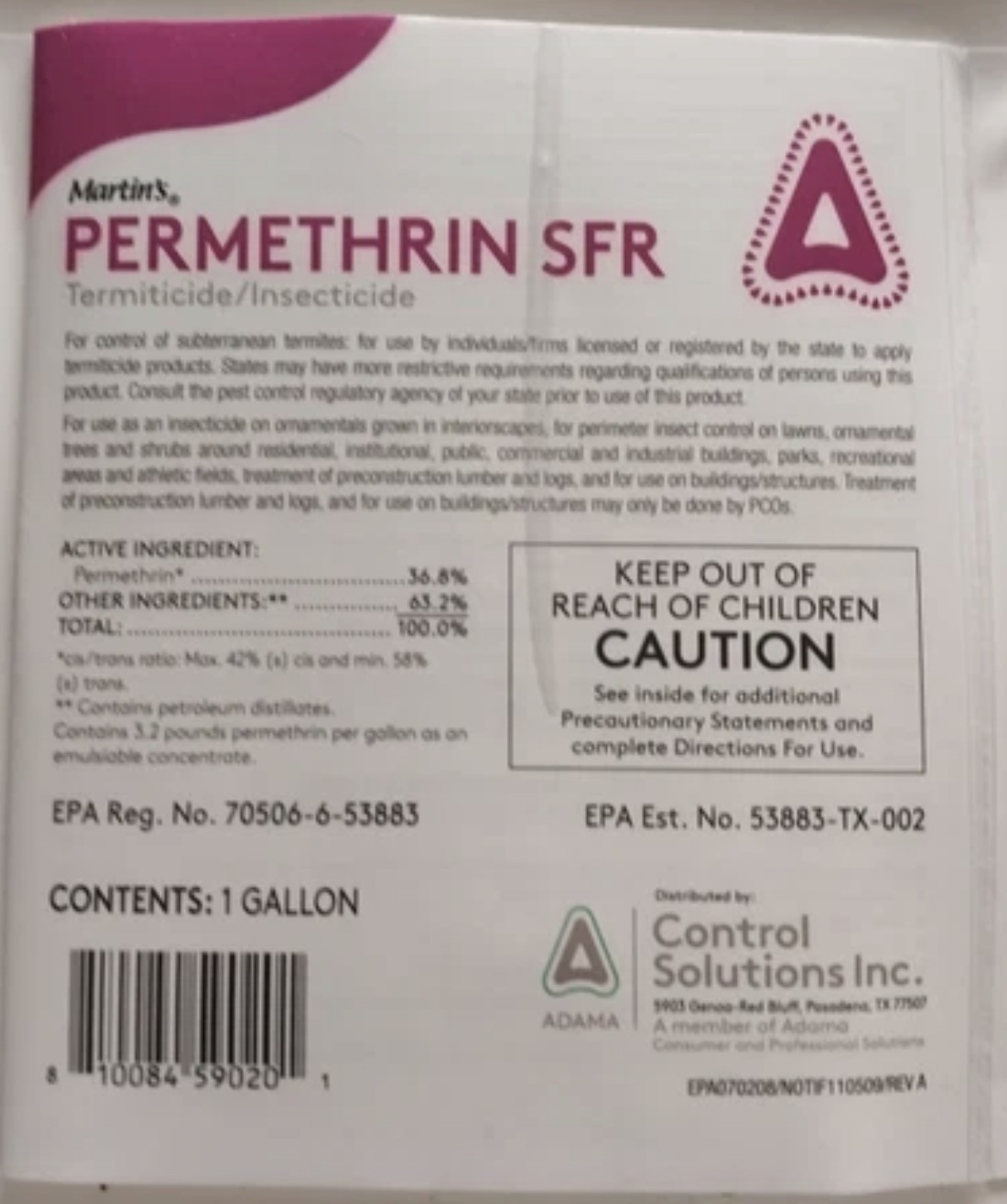 Permethrin SFR 36.8% Termiticide - 1 Gallon