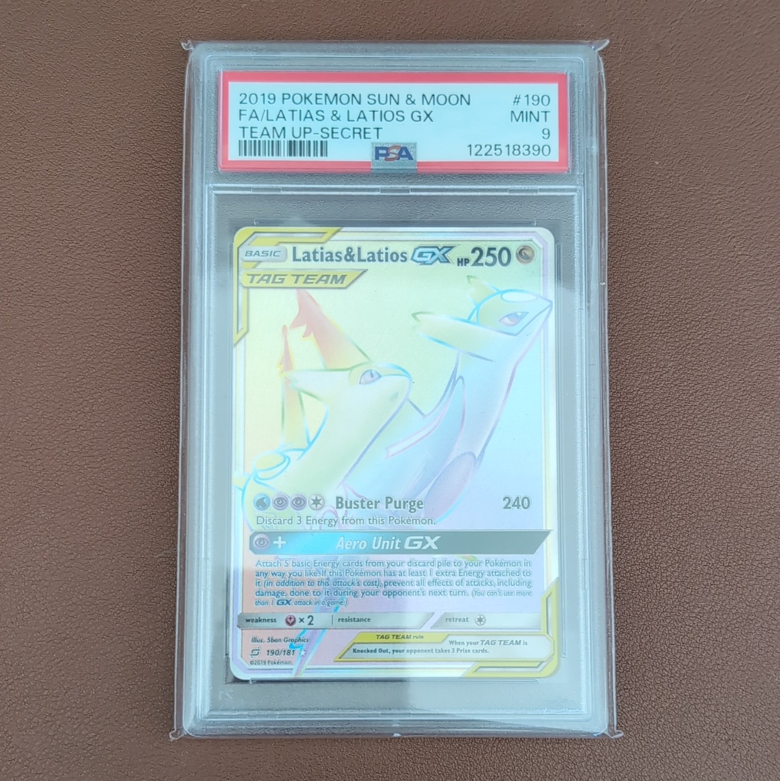 Pokémon TCG Sun & Moon Team Up Latias & Latios GX Secret Rare Holo PSA 9 Pokémon TCG Sun & Moon Team Up Latias & Latios GX Secret Rare Holo PSA 9