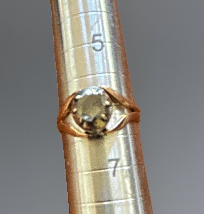 14k Rose gold and Sterling Silver Antique Rose Cut Solitaire size 6 14k Rose gold and Sterling Silver Antique Rose Cut Solitaire size 6