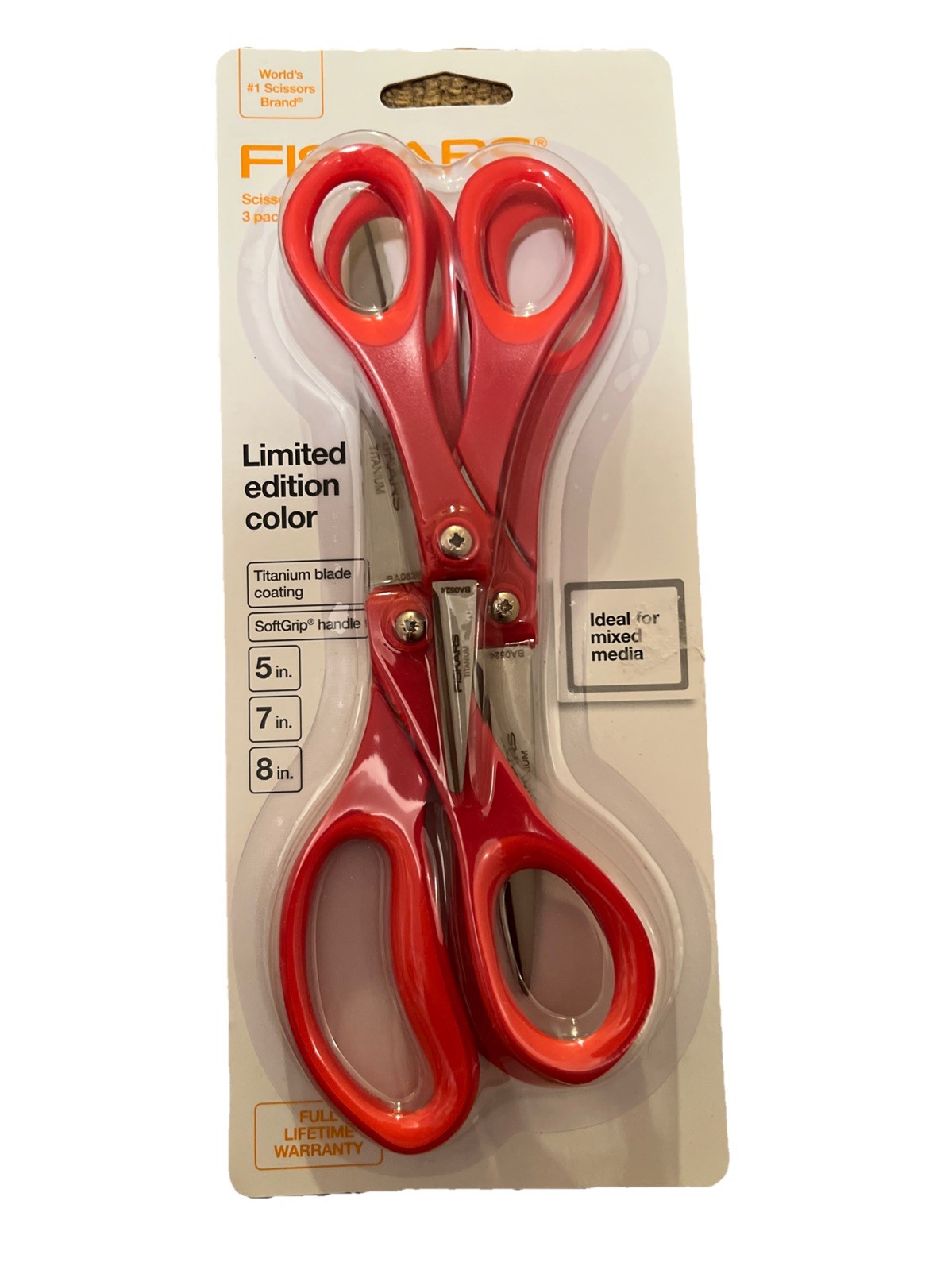 Fiskars 3pc *Limited Edition Color* 5in, 7in & 8in Titanium Coated Scissors Fiskars 3pc *Limited Edition Color* 5in, 7in & 8in Titanium Coated Scissors