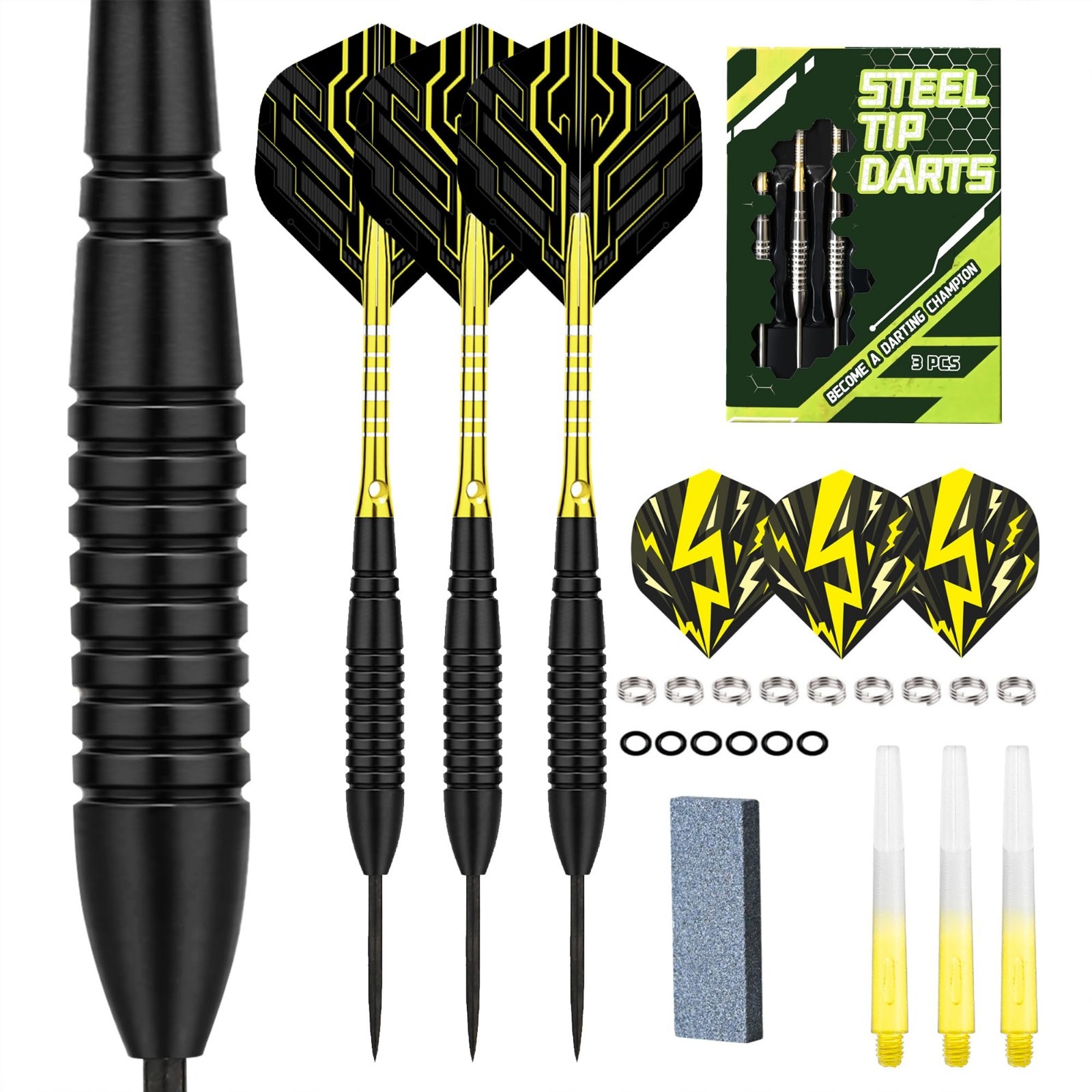 3PCS Professional Competition 22g Tungsten Steel Needle Tip Darts Set With Case
