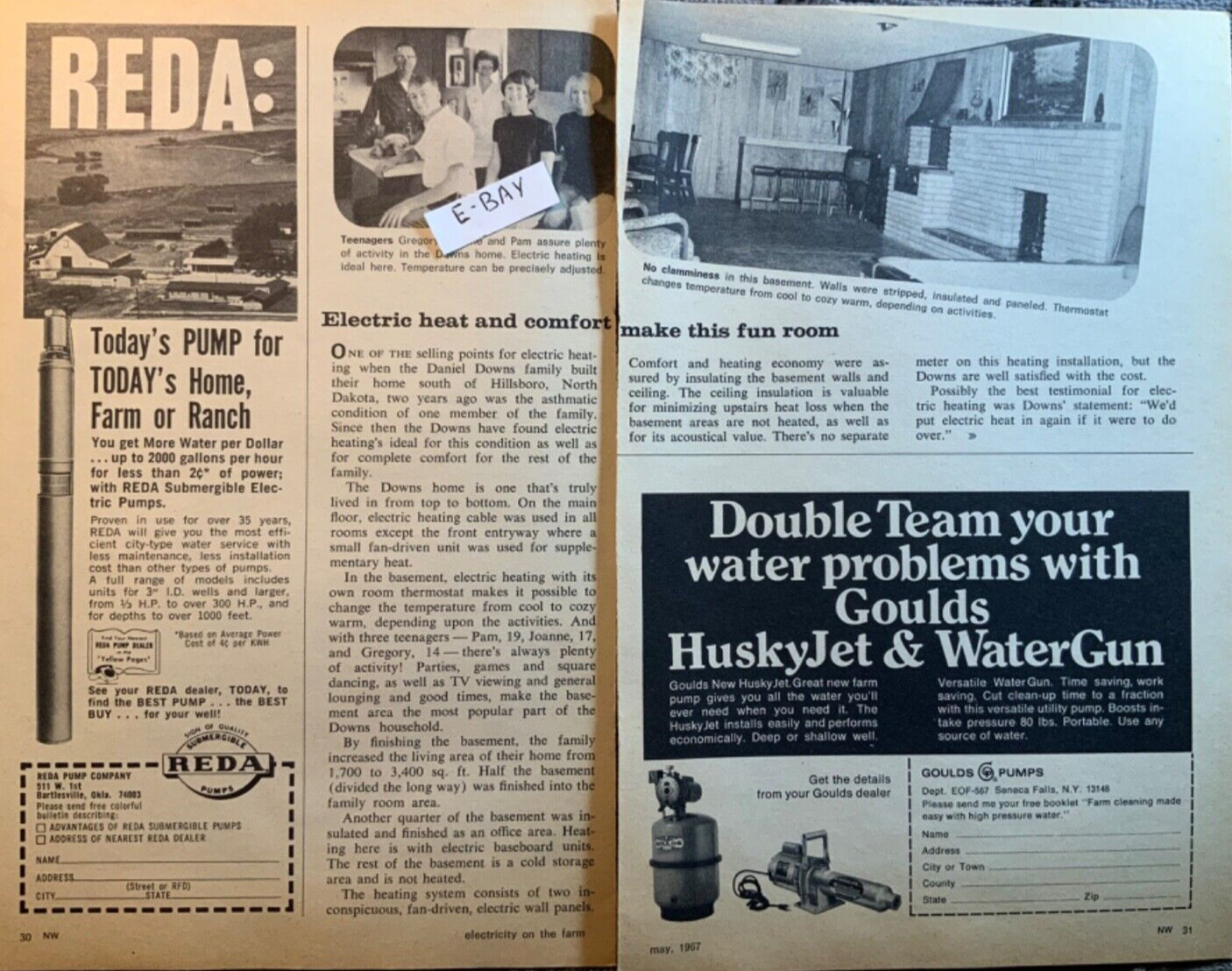 1967 Magazine Article. Daniel Downs. Hillsboro, North Dakota. Farm Family